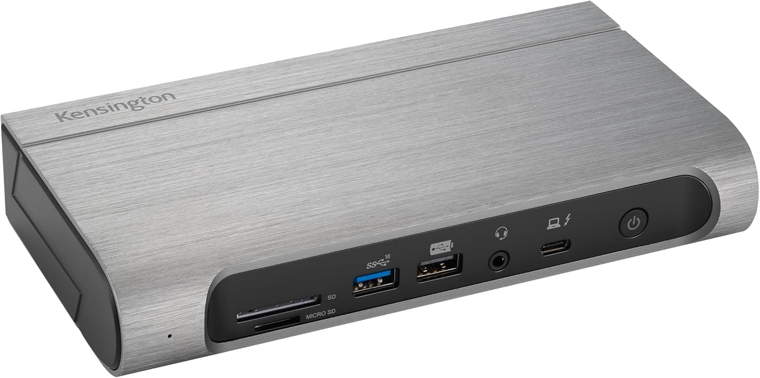 Kensington SD5800T Thunderbolt 4 and USB4 Quad 4K Display Docking Station, 100W Charging, 2 x HDMI, 2 x DP, 2.5G Ethernet, Card Readers, for Windows/MacOS (K32856NA)