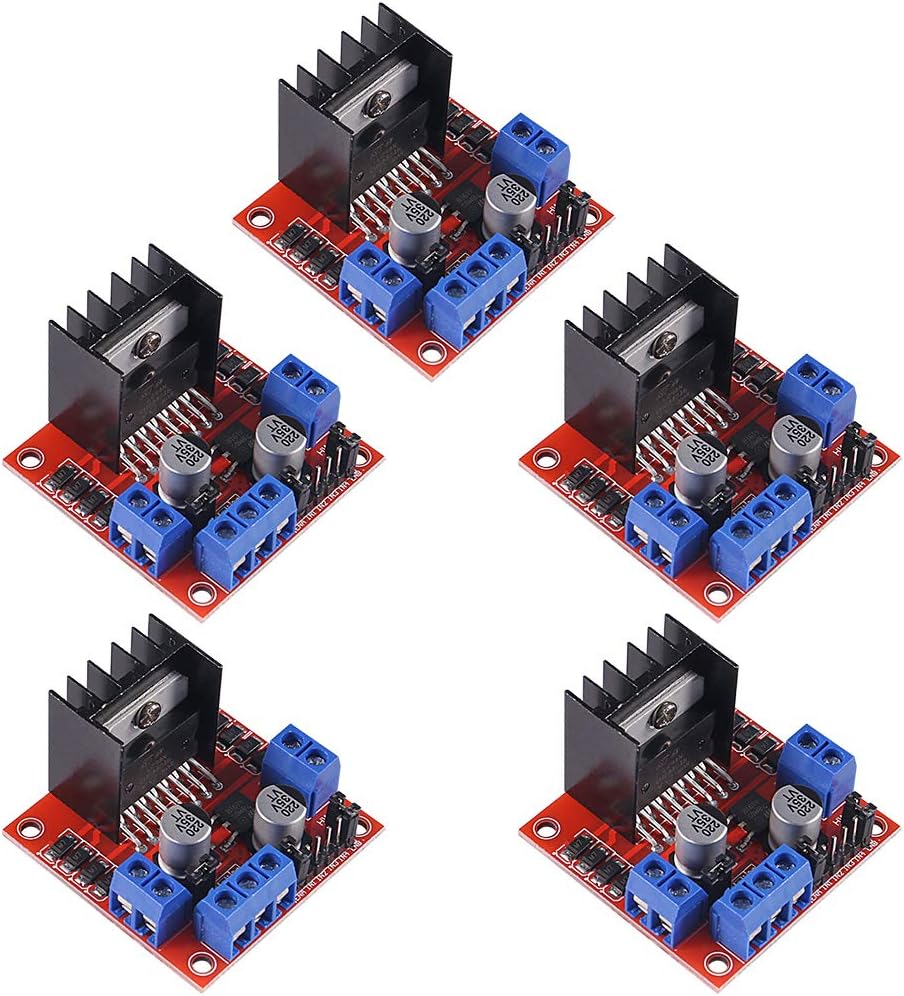 5PCS L298N Motor Drive Controller Board Stepper Motor Control DC Dual H-Bridge Module for Arduino Smart Car MEGA R3 Mega2560