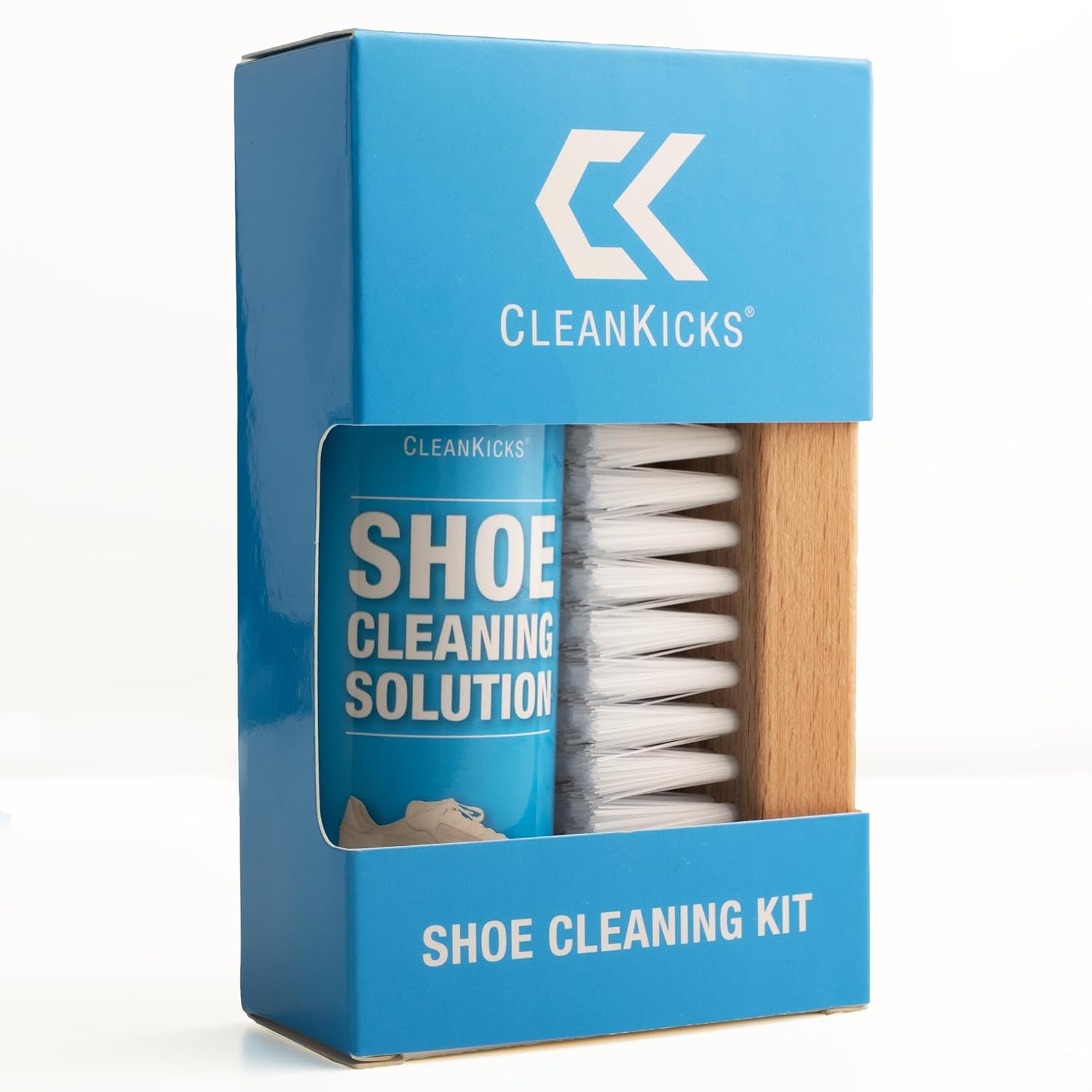 Shoe Cleaning Kit – Footwear Cleaner for Sneakers, Boots, Cleats, and Many Other Shoe Types – (4 Ounce Bottle and Brush). Packaging May Vary Between Green and Blue.