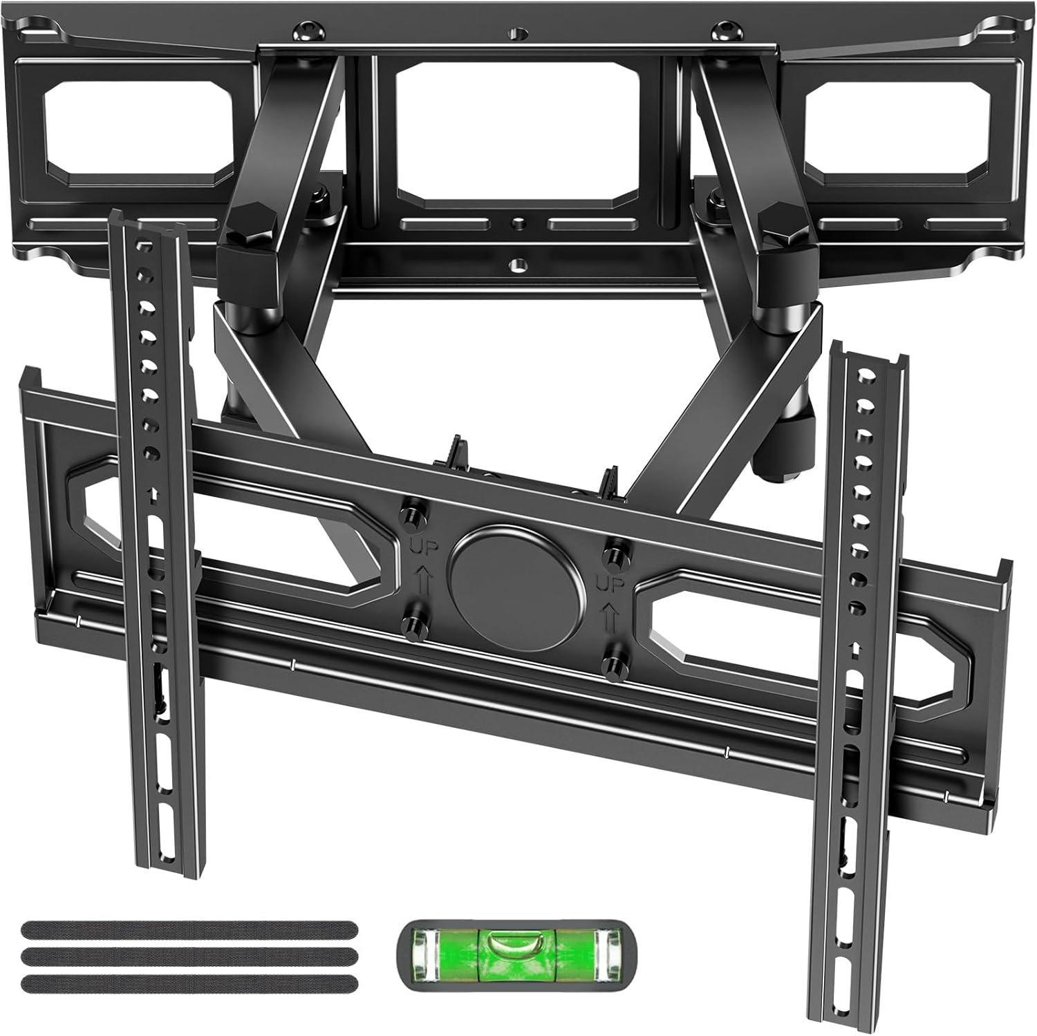 EconoMe TV Wall Mount for Most 26-70 inch TVs, Full Motion TV Wall Mount Swivel and Tilt, Wall Mount TV Bracket Max VESA 400×400, Holds up to 99 lbs, Fits 8” 12” 16″ Wood Studs.