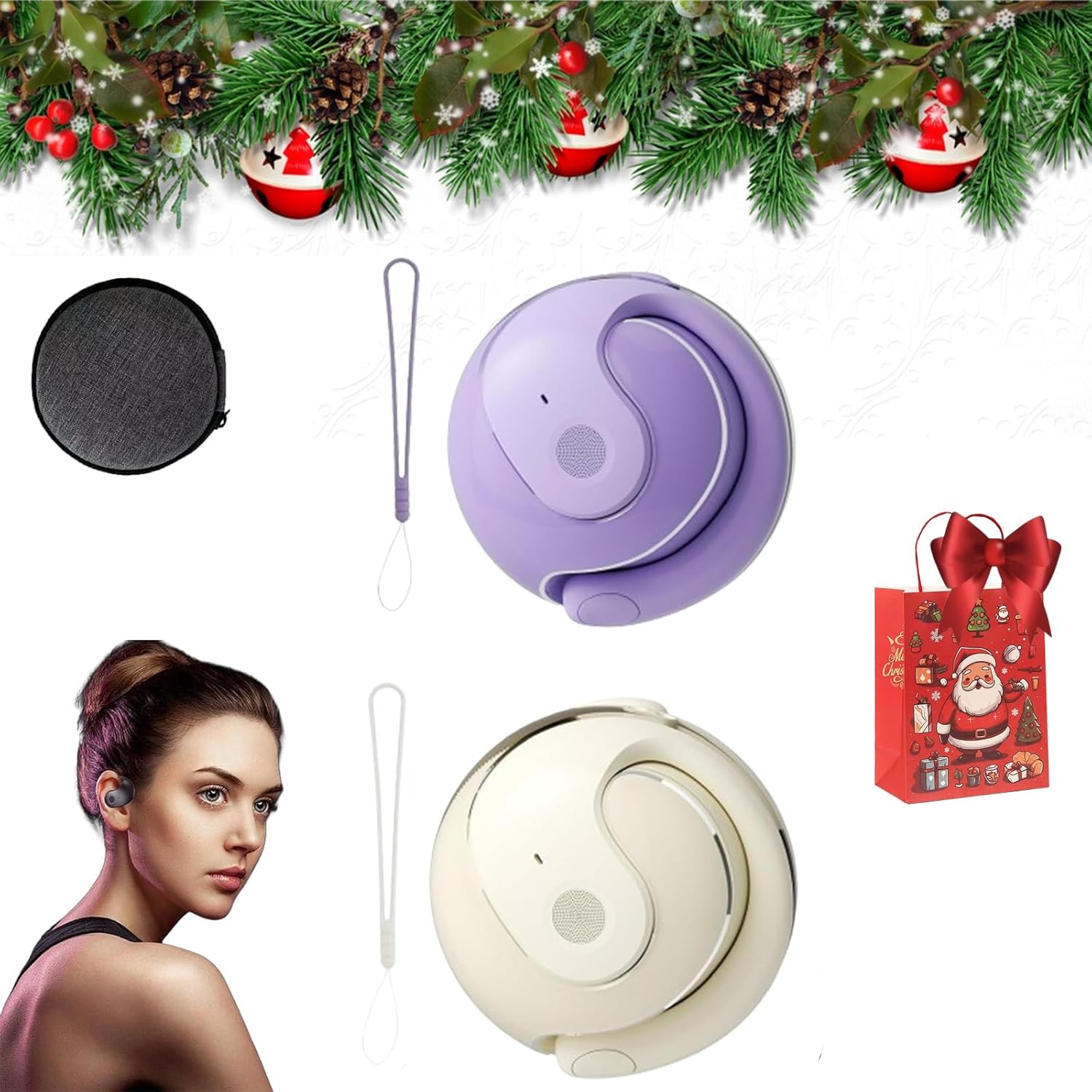 Arisefrom Translating Earphones, Ai Translation T26 Pro Wireless Bluetooth5.4 Earphones/Earbuds, Blanbutton/Earpiece/Ear Piece/Sent Dream/Sentdream/Breezelly Translator (Purple+Skin)