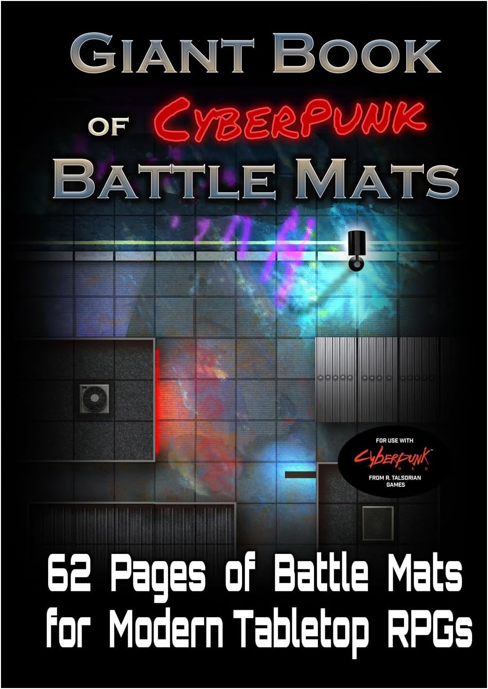 Loke Giant Book of Cyberpunk Battle Mats , Red