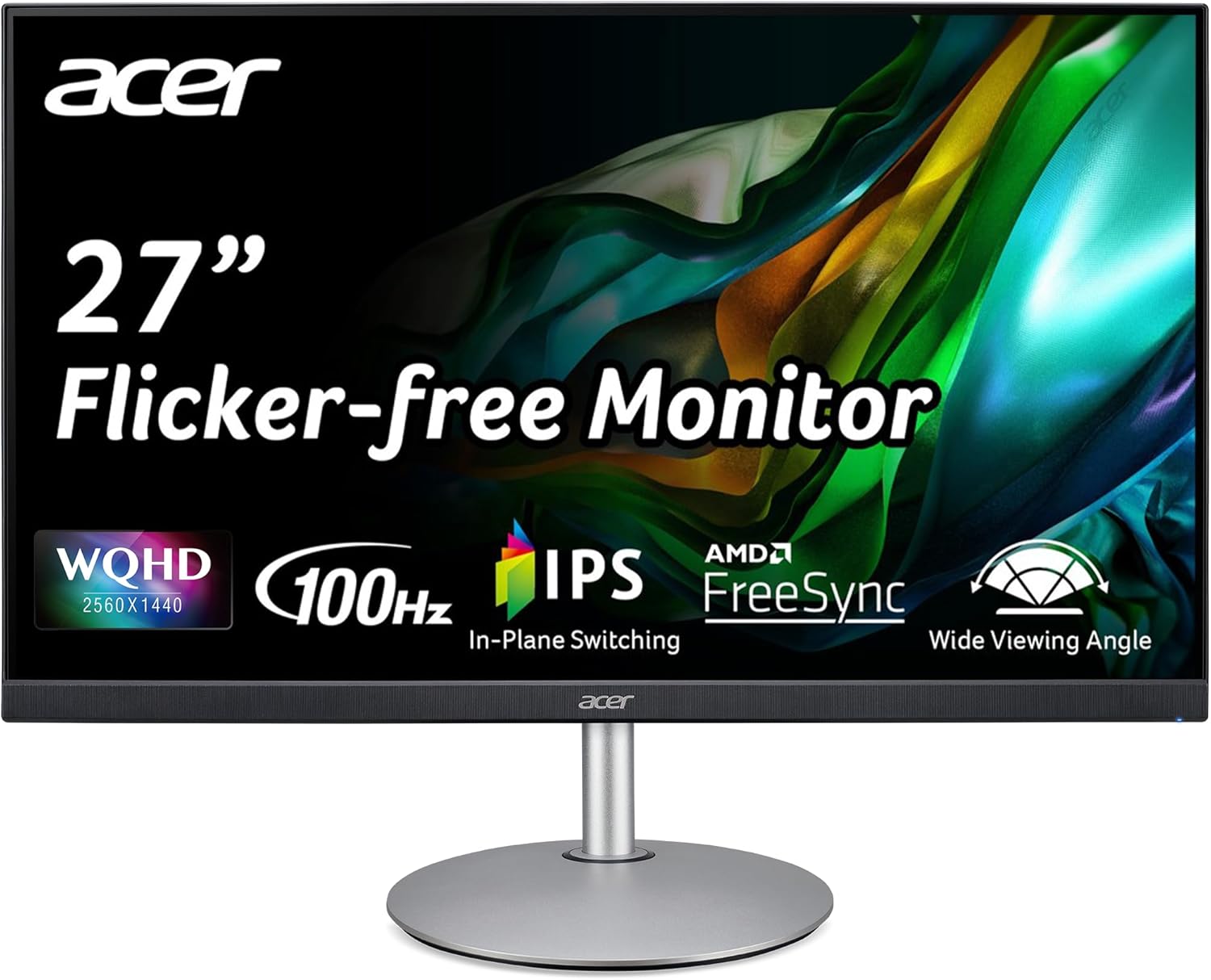 acer CB272U Ebmiiprx 27″ WQHD 2560 x 1440 Home Office Monitor | AMD FreeSync | 1ms VRB | 100Hz | Zero Frame | Height Adjustable Stand with Swivel, Tilt & Pivot (Display Port 1.2 & 2 x HDMI 2.0 Ports)