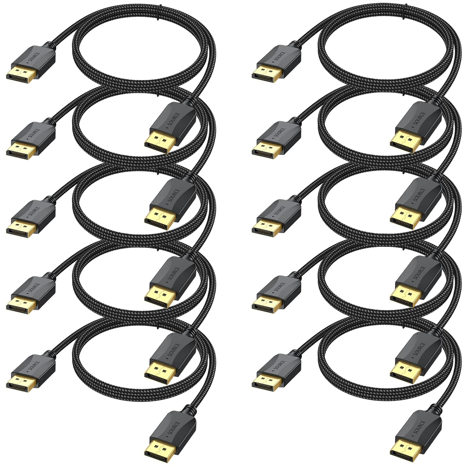 DisplayPort to DisplayPort Cable 3 ft, 10-Pack DP Display Port Cable Adapter Male to Male 4K, 2k@165Hz/ 144Hz for Computer, Docking Station, Monitor and More