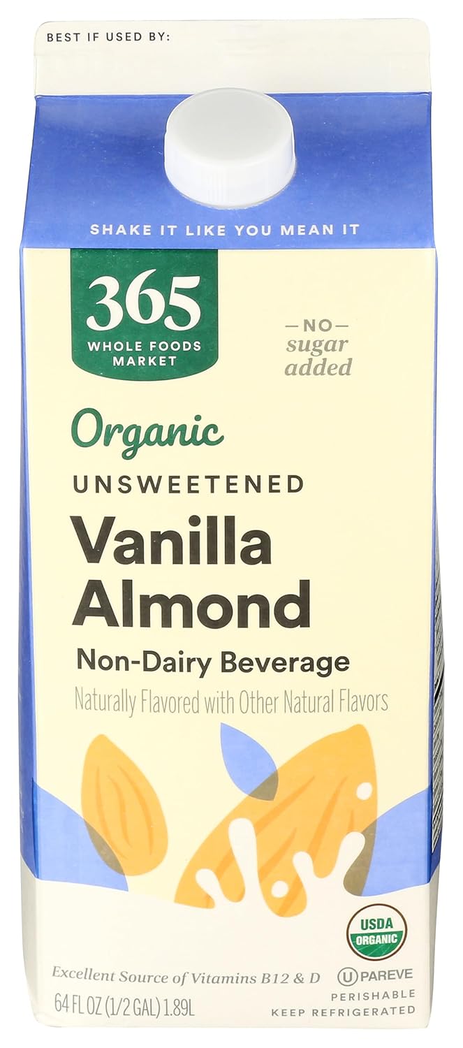 365 by Whole Foods Market, Almond Milk Vanilla Unsweetened Organic, 64 Fl Oz