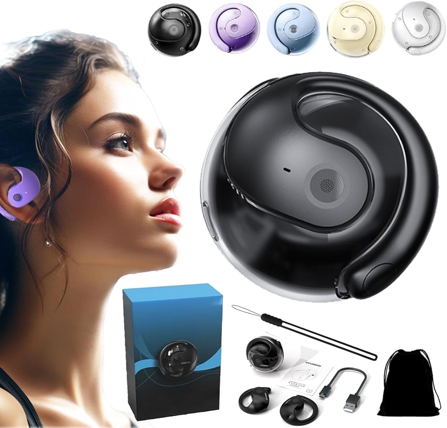 Sentdream Ai Ear, Sent Dream Earbuds, Ai Translation Wireless Ows Bluetooth5.4 Earphones, Breezelly Translator, Hy-T26 Pro Wireless Bluetooth Translation Earbuds Real Time Language (Black)