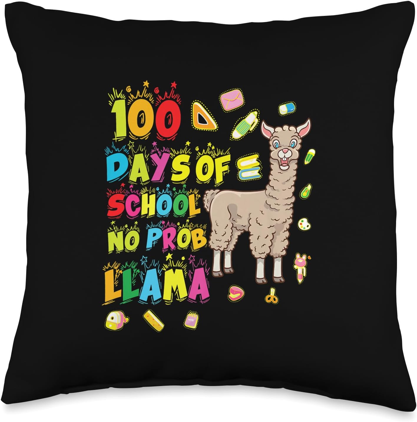 Ein lernwilliges Lama! 100-Day Schule ist no Prob Llama Throw Pillow