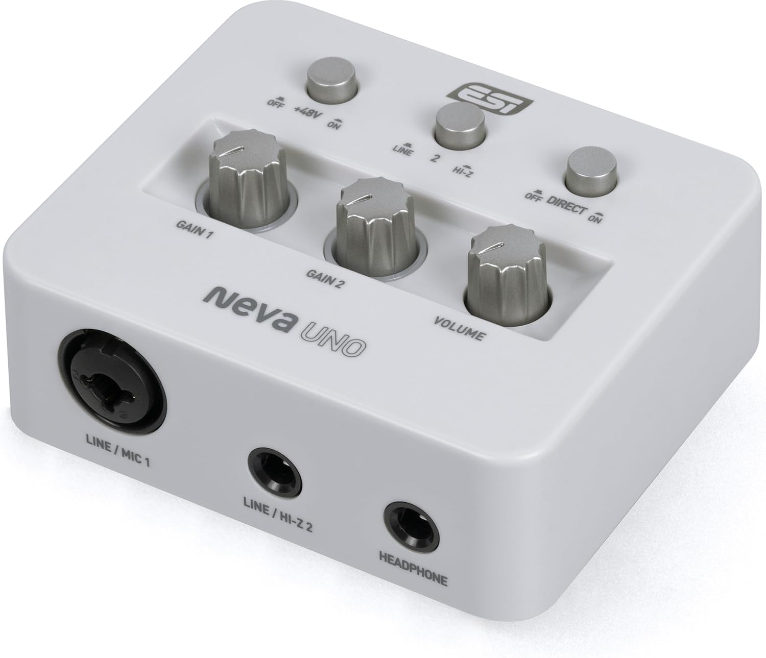 ESI Neva UNO | Professional 24-bit/192kHz 2×2 USB Audio Interface for PC and Mac with XLR, Line, and DI Inputs, Podcasting, and Streaming, Perfect for Guitarists, Music Production Software Included