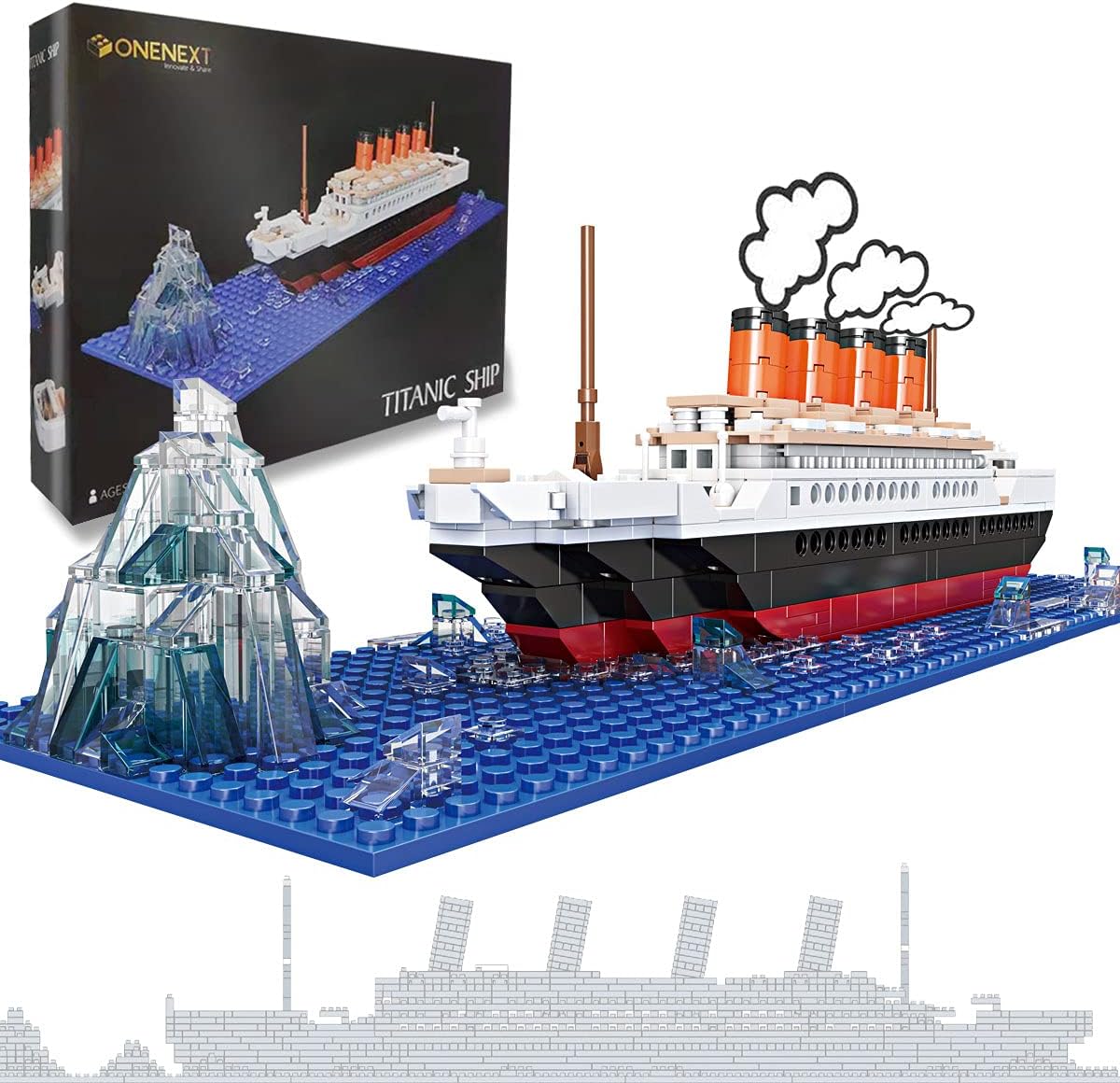 OneNext RMS Titanic Model Large Building Block Set 548pcs 100% Compatible DIY Educational Toys 3D Puzzle Gift for Adults and Kids