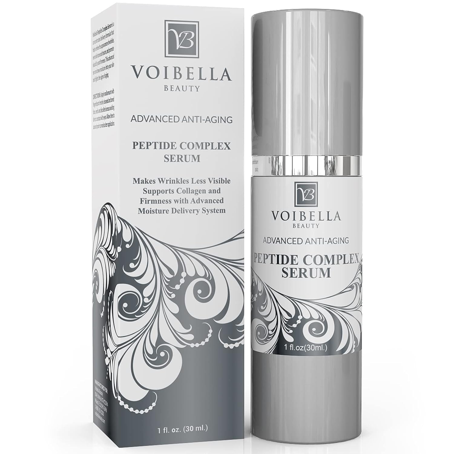 Peptide Complex Serum For Face & Collagen Support – Natural & Organic Anti Aging Skin Serum – Peptides, Hyaluronic Acid, Amino Acids & Vitamin E for Wrinkles, Hydrating, Firming & Elasticity