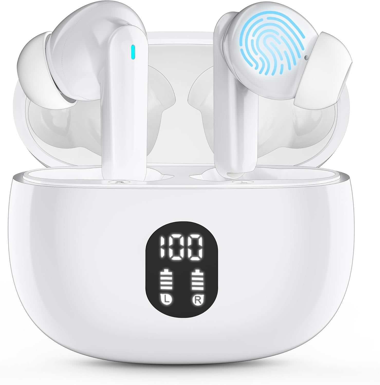 Ai Language Translation Earbuds, in-Ear 3-in-1 Translator Earbuds, 144-language Real-time Two-Way Earbuds, HD Sound, Long Battery Life, Ideal for Travel and Business, Milky White