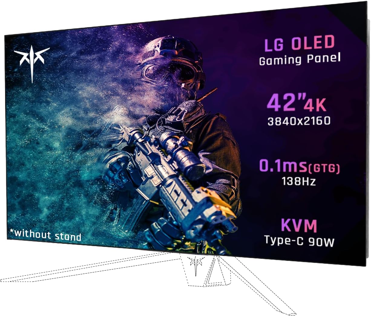 KTC 42 Inch 4K OLED Gaming Monitor, 3840×2160 UHD White Monitor, 138Hz, 0.1ms(GTG), DP1.4, HDMI2.1, USB3.0, 90W USB Type-C Reverse Charging, 2 * 8W Built-in Speakers, HDR, VESA, G42P5