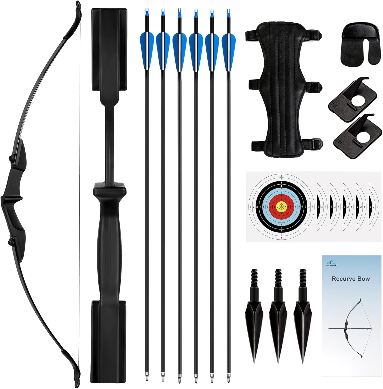 Recurve Bow and Arrow Set，Takedown Recurve Bows Archery for Adults Left and Right Hands 30lbs Archery Set