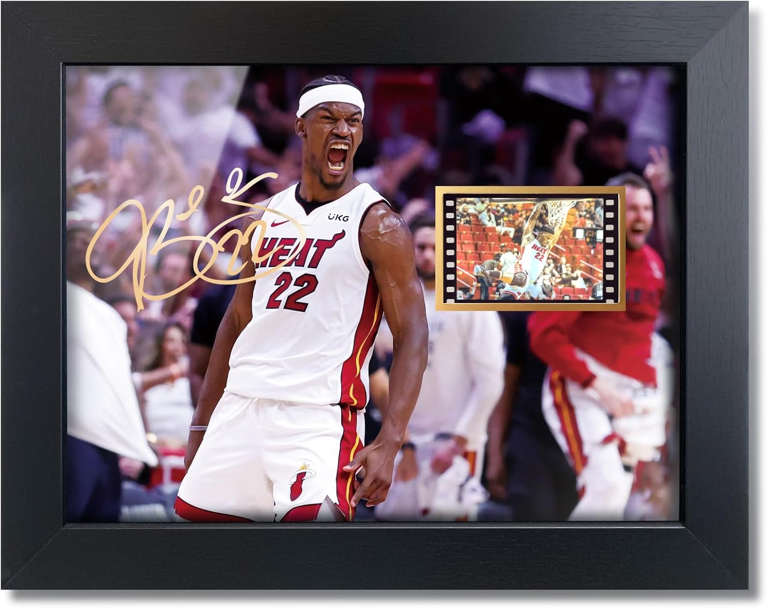 sufenvera Print Signed Jimmy Butler Framed Photo with Mini Film Display,Basketball Fans Poster,Great Gifts for Birthday Christmas 8×6 Inches