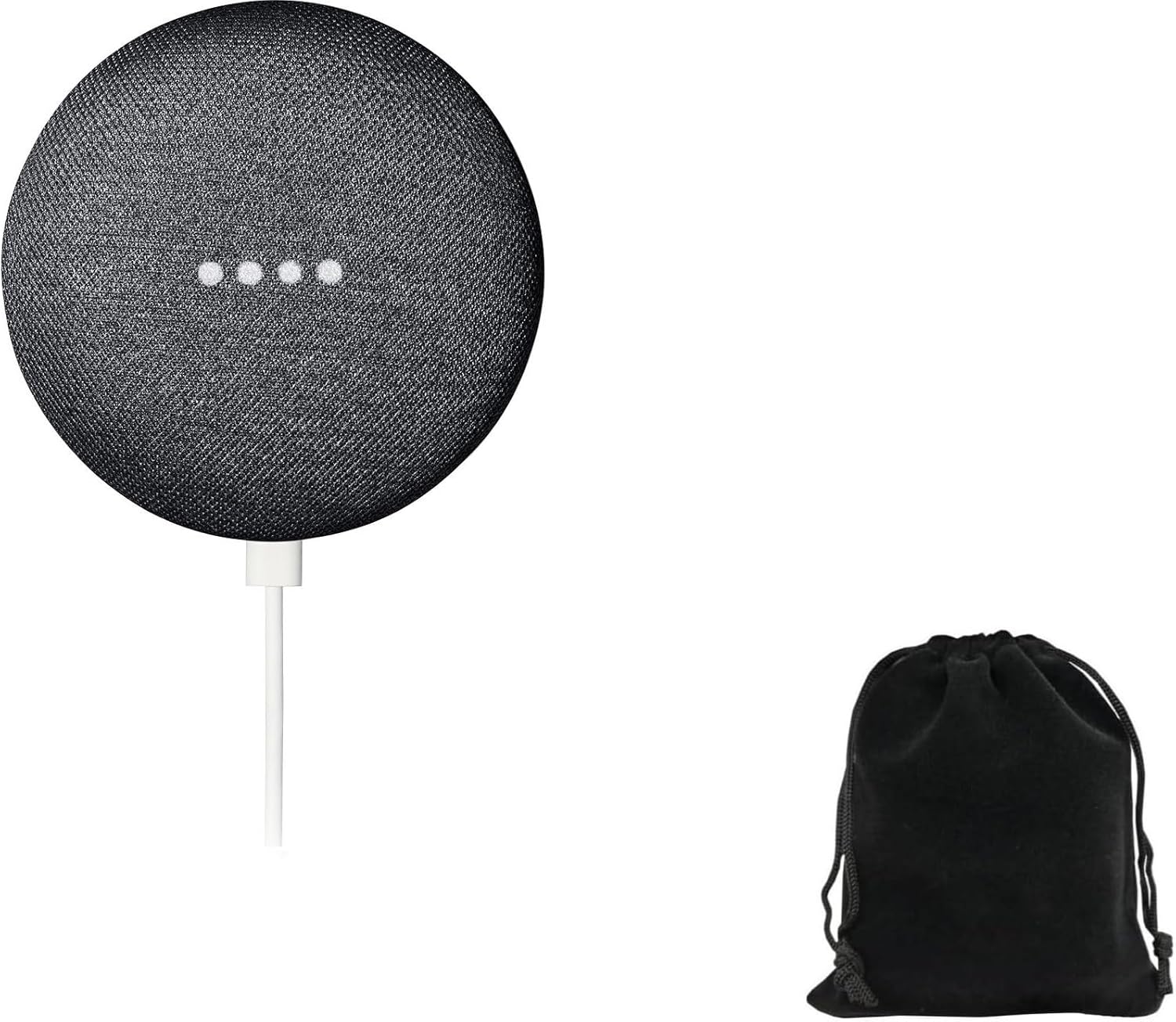 Google Nest Mini 1st Generation Bluetooth Speaker with GO! Deluxe Protective Carry Pouch Bundle (Charcoal)