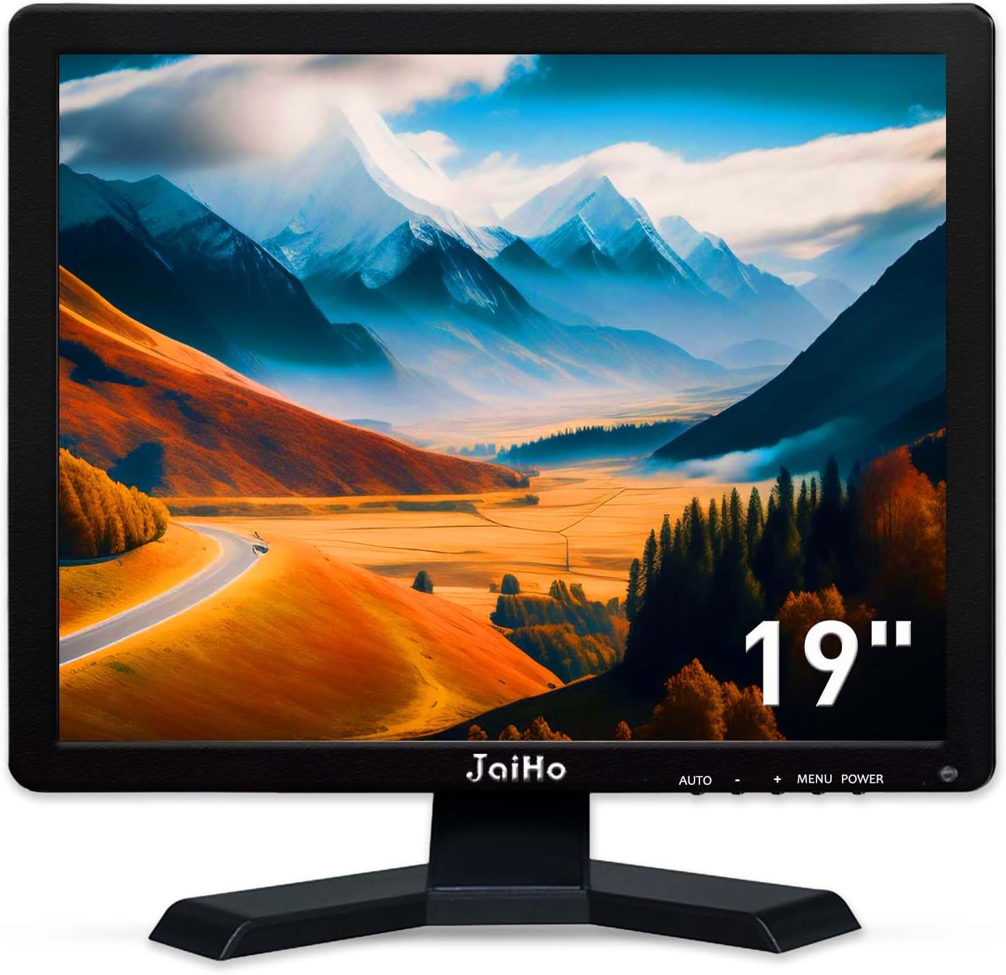 JaiHo 19 Inch PC Desktop Monitor – 1280×1024 HD Monitor LCD Color Display Screen, Office Monitor with HDMI VGA BNC AV USB for Home Office Gaming Raspberry Pi PC, VESA Compatible