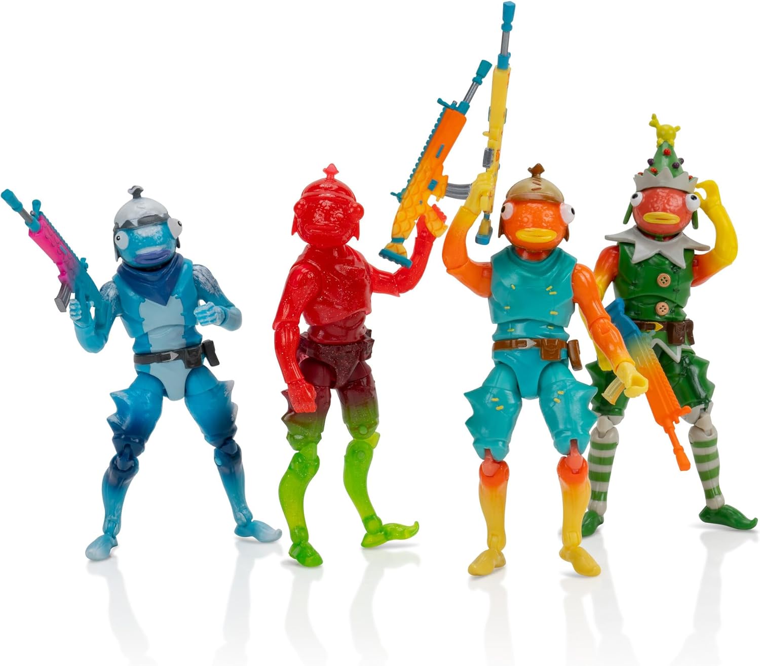 FORTNITE Frozen Fishstick Four Pack – Four 4-inch Articulated Figures with Back Bling and Weapon Accessories