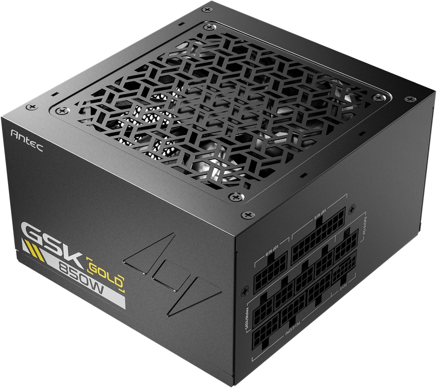 ANTEC GSK850 ATX3.1, 850W Full Modular PSU, 80 Plus Gold Certified, PCIE 5.1 Support, PhaseWave Design, Japanese Caps, Zero RPM Manager, 120mm Silent Fan, 7-Year Warranty