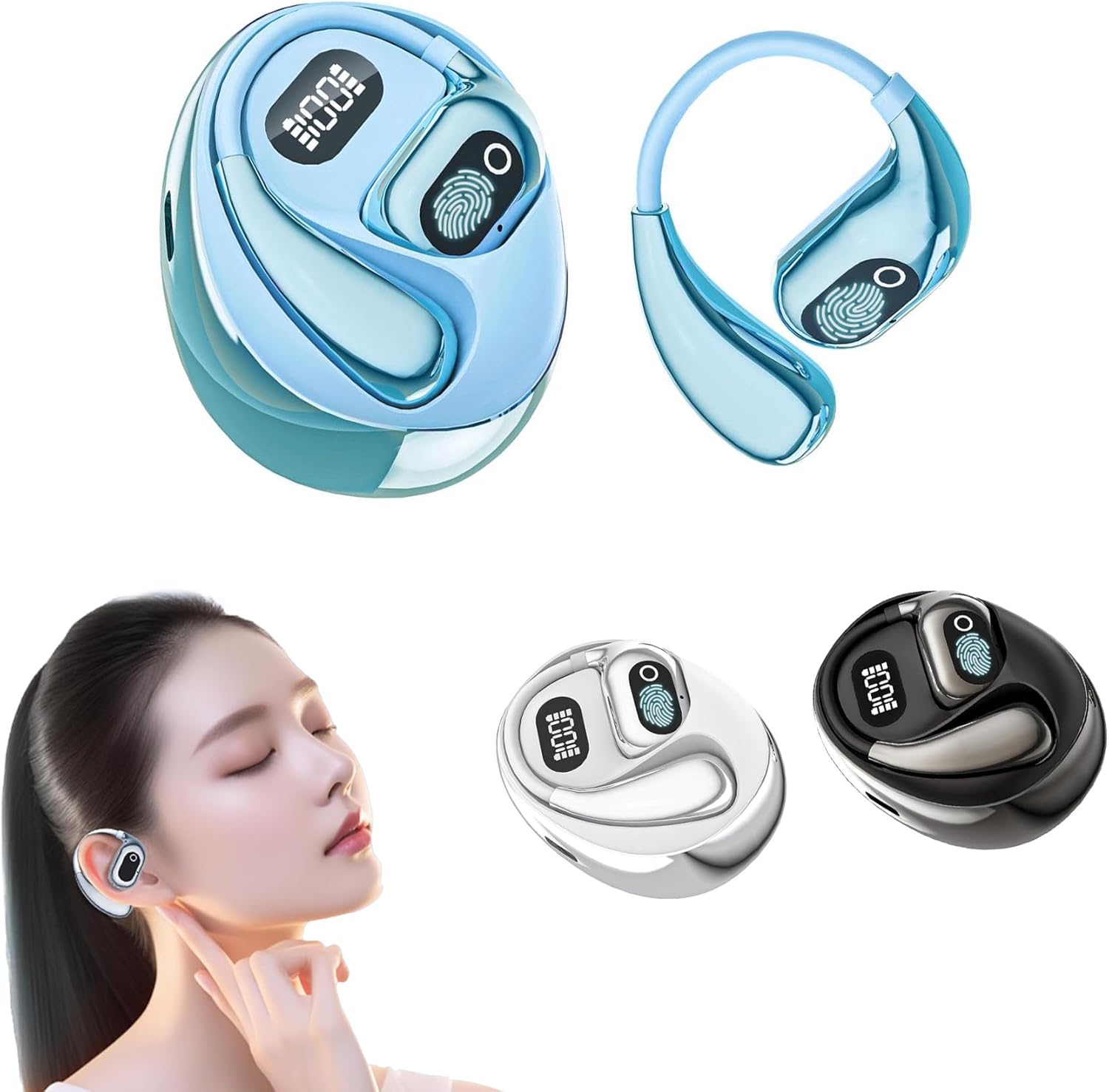 Peachloft Translator – 2025 New Multi-Language Peachloft Earbuds, Smart Peachloft Translator Earbuds, Wireless Bluetooth Peachloft Headset (Blue)