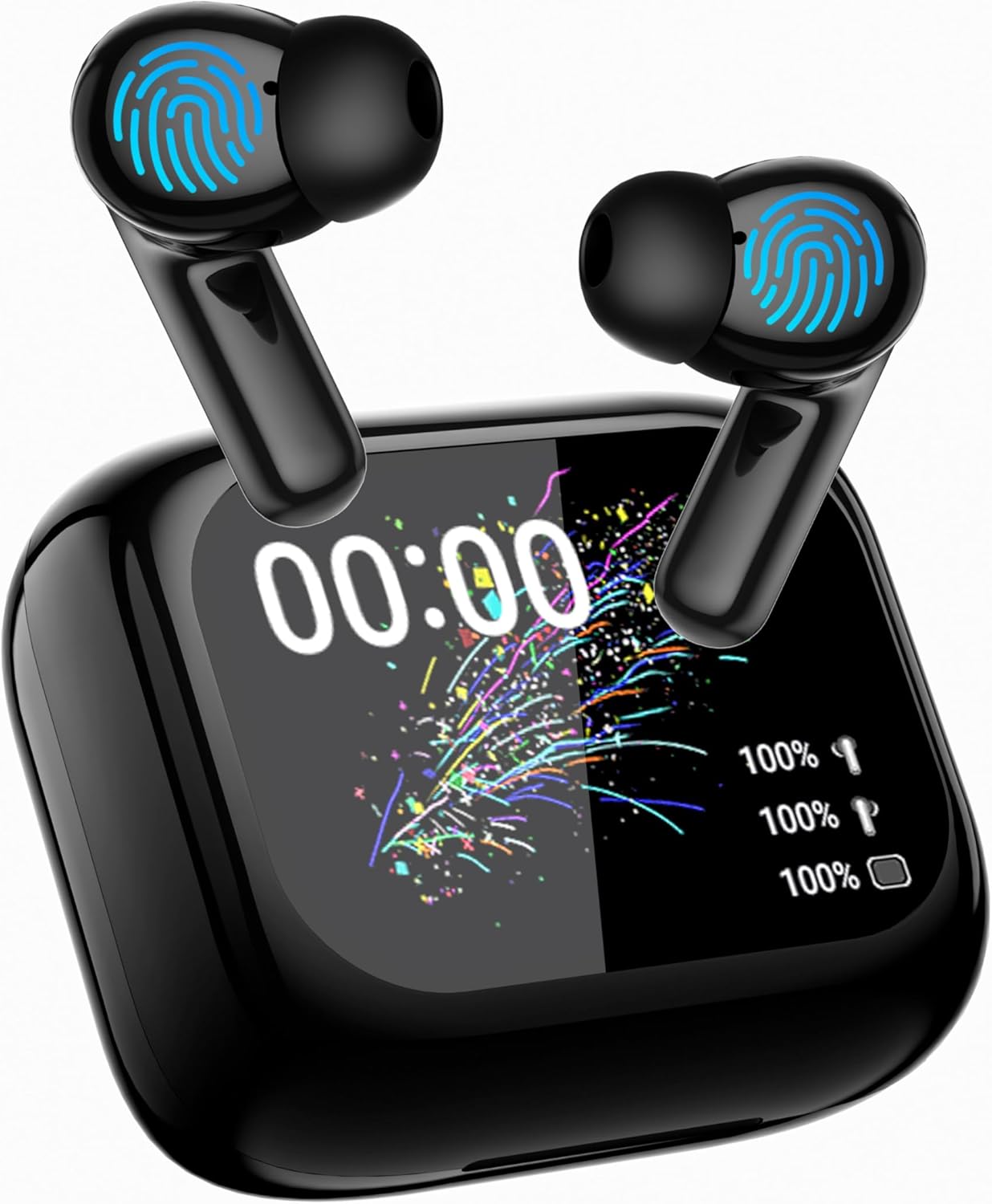 AI LCD Screen Language Translator Earphone, TWS 3-in-1 Translation Earbuds, 144-language & Accents, Real-time Two-Way Earbuds, 8 Offline Language, Ideal for Travel and Business, Black