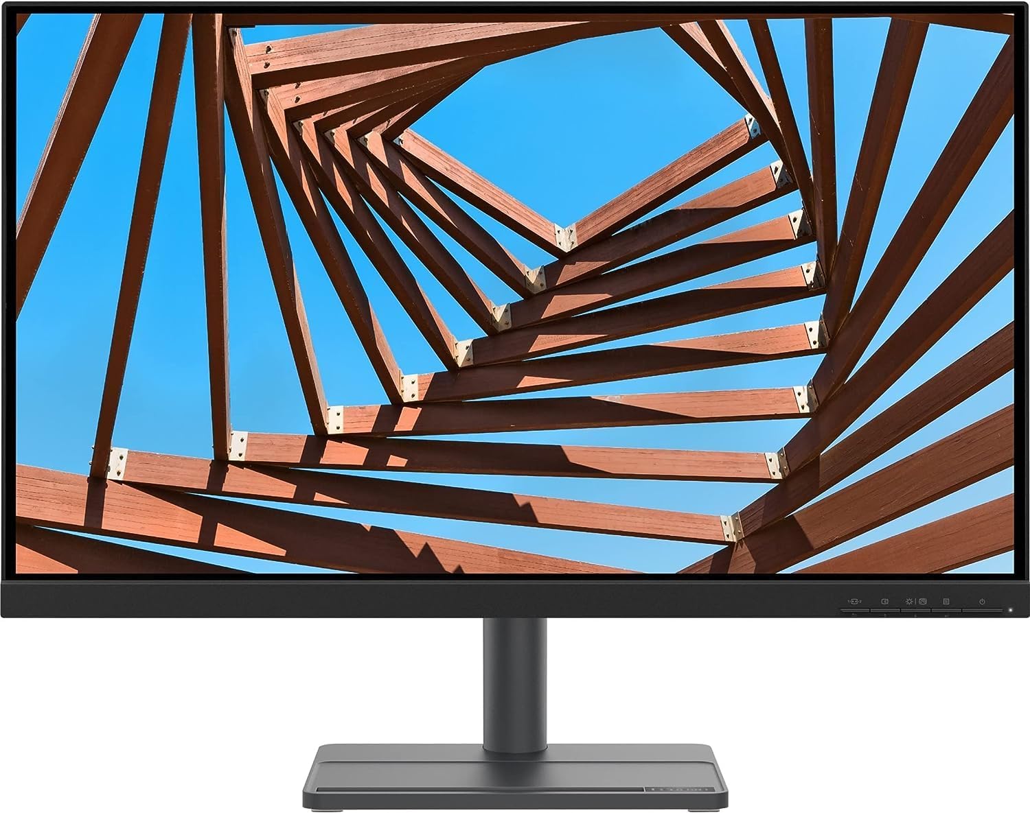 Lenovo L27e-30 27-inch FHD LED Backlit LCD FreeSync Monitor, Ultra-Slim, 3-Side NearEdgeless Frame, HDMI and VGA, Tilt, VESA Mount, Wide Angle Viewing