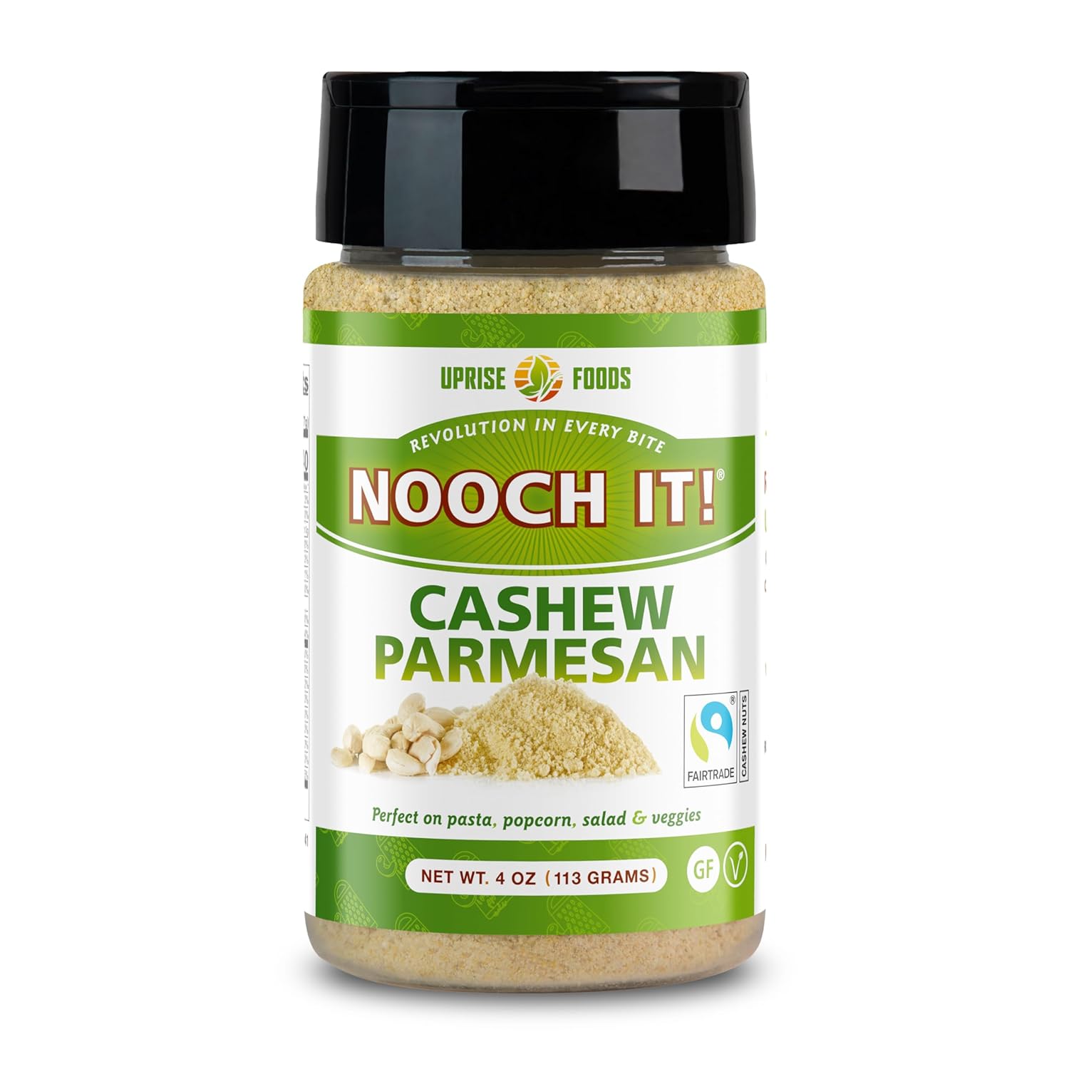 NOOCH IT! Certified Fair Trade Cashew Parmesan (4oz) – Vegan Parmesan Cheese, Dairy-Free, Organic, Gluten-Free, Tasty Cashew Parm Alternative