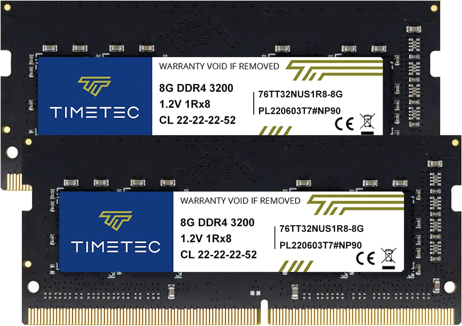 Timetec 16GB KIT(2x8GB) DDR4 3200MHz (or 2933MHz or 2666MHz) PC4-25600 Non-ECC Unbuffered 1.2V CL22 1Rx8 Single Rank 260 Pin SODIMM Laptop Notebook PC Computer Memory RAM Module Upgrade