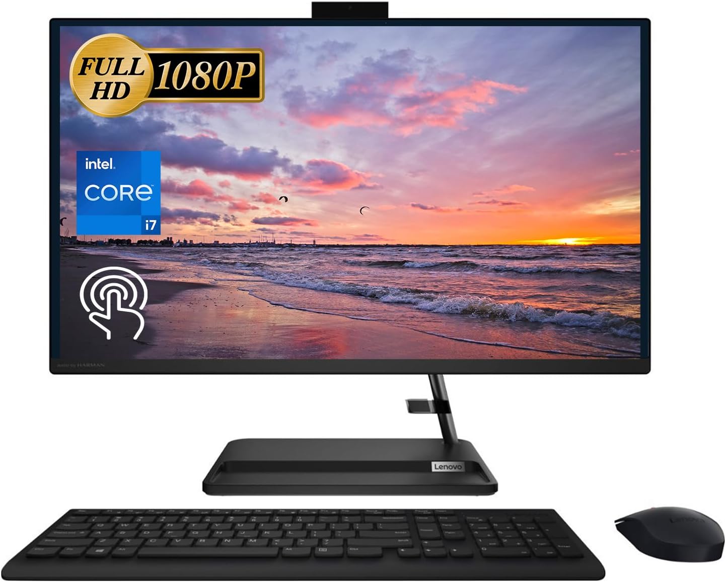 Lenovo 2023 Latest IdeaCentre 3 Premium All-in-One Desktop, 27″ FHD Touchscreen Display, Intel Core i7-13620H, 32GB RAM, 1TB SSD, Webcam, HDMI, Wireless Mouse & Keyboard, Wi-Fi 6, Windows 11 Home