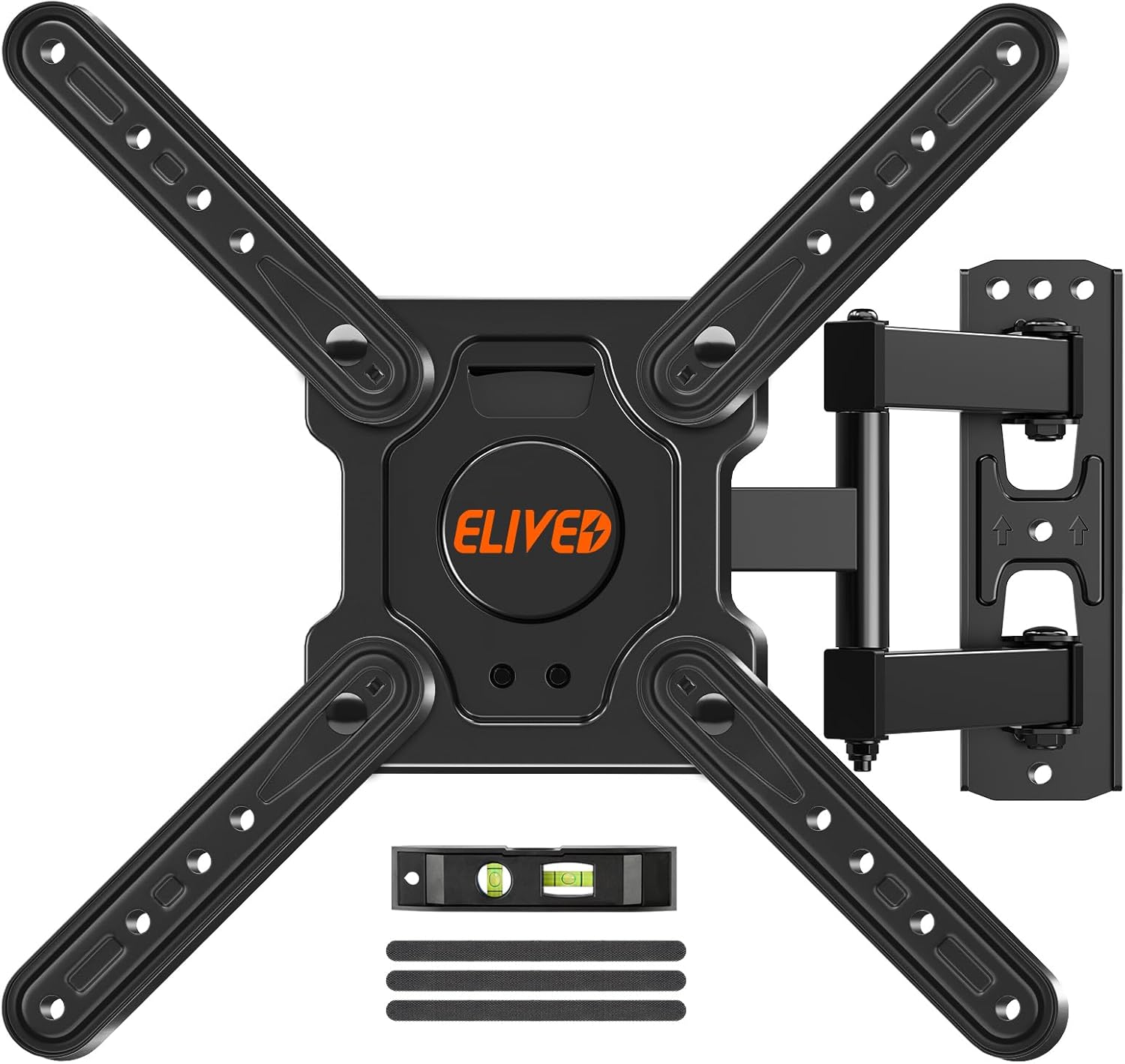 ELIVED TV Wall Mount for Most 22-50 Inch TVs, Articulating Arms Swivel and Tilt Full Motion TV Mount, Wall Mount TV Brackets Max VESA 300×300, Single Stud Perfect Center Design, Holds Up to 55 lbs.