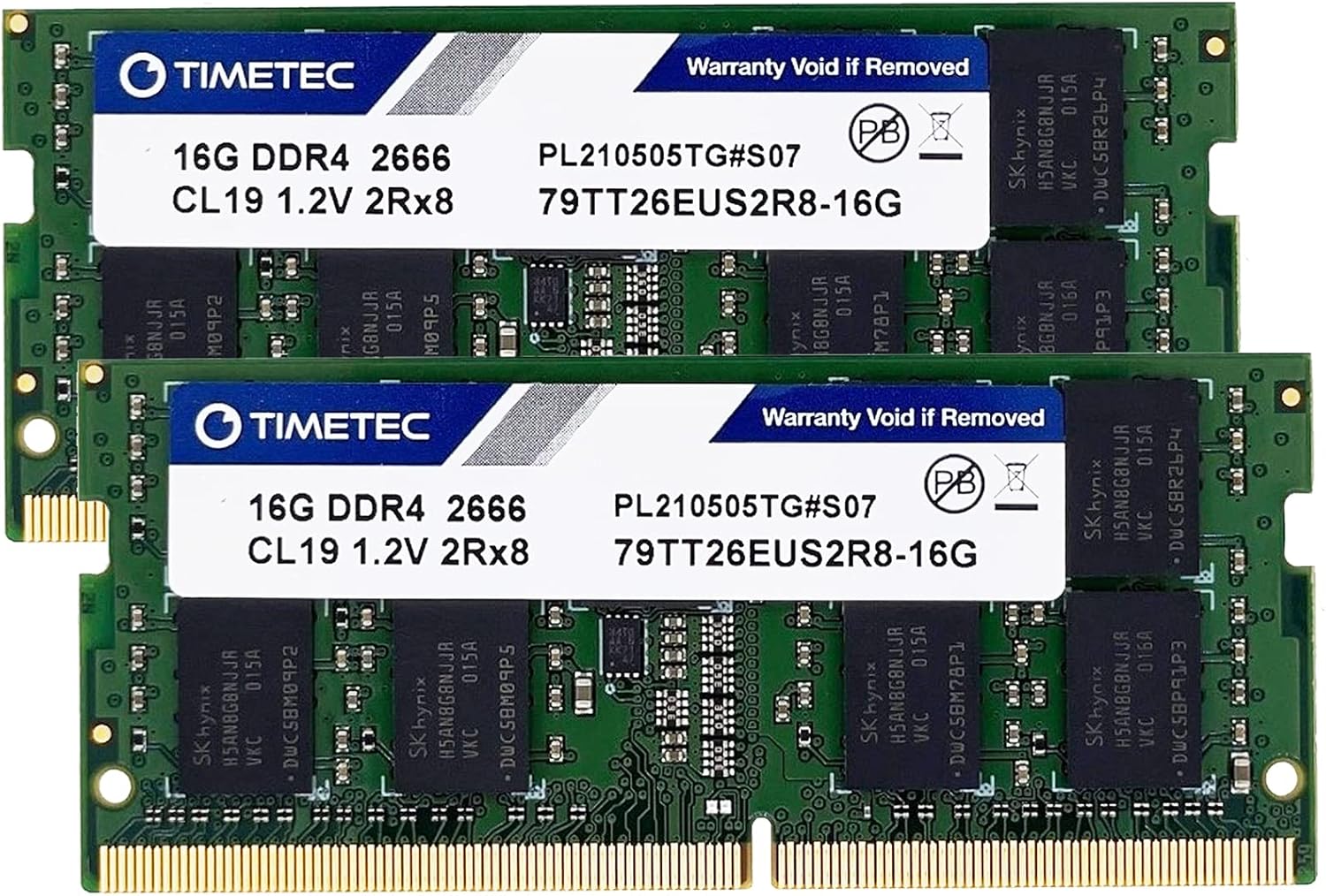 Timetec 32GB KIT(2x16GB) DDR4 2666MHz PC4-21300 Unbuffered ECC UDIMM 1.2V CL19 2Rx8 Dual Rank 260 Pin SODIMM Memory RAM Module Upgrade (32GB KIT(2x16GB))