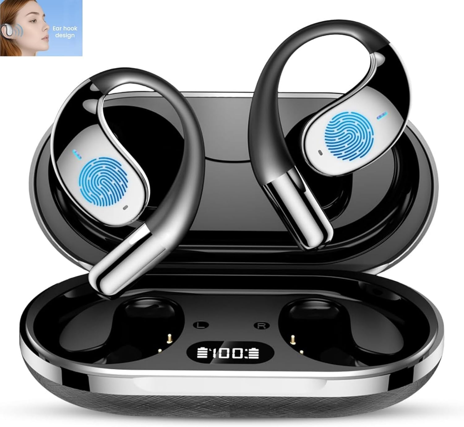 AI Translator Earbuds, 2025 New Language Translator Earphone 3 in 1 Real Time Translation Device Languages, Wireless Bluetooth EarbudsFit iOS and Android Suitable for Travel Learning (Black)