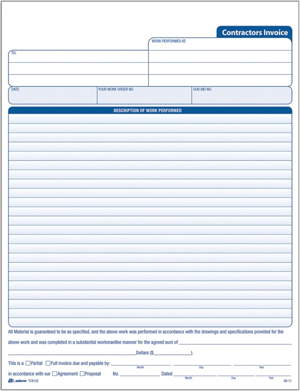 Adams Contract Agreement Forms and Software (ABFTC8122)