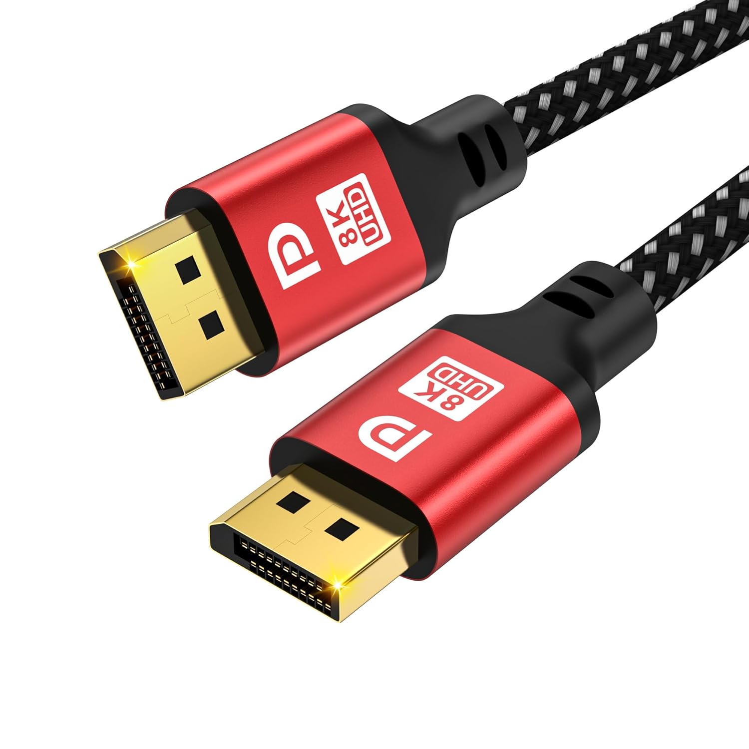 DP Cable 10ft,DisplayPort 2.1 Cable,High Speed Display Port Cable (16K,10K,8K@60Hz,4K@144Hz,2K@240Hz) HBR3 Support, HDR 4:4:4 / HDR 10 and HDCP 2.2 for Gaming Monitor(Red)