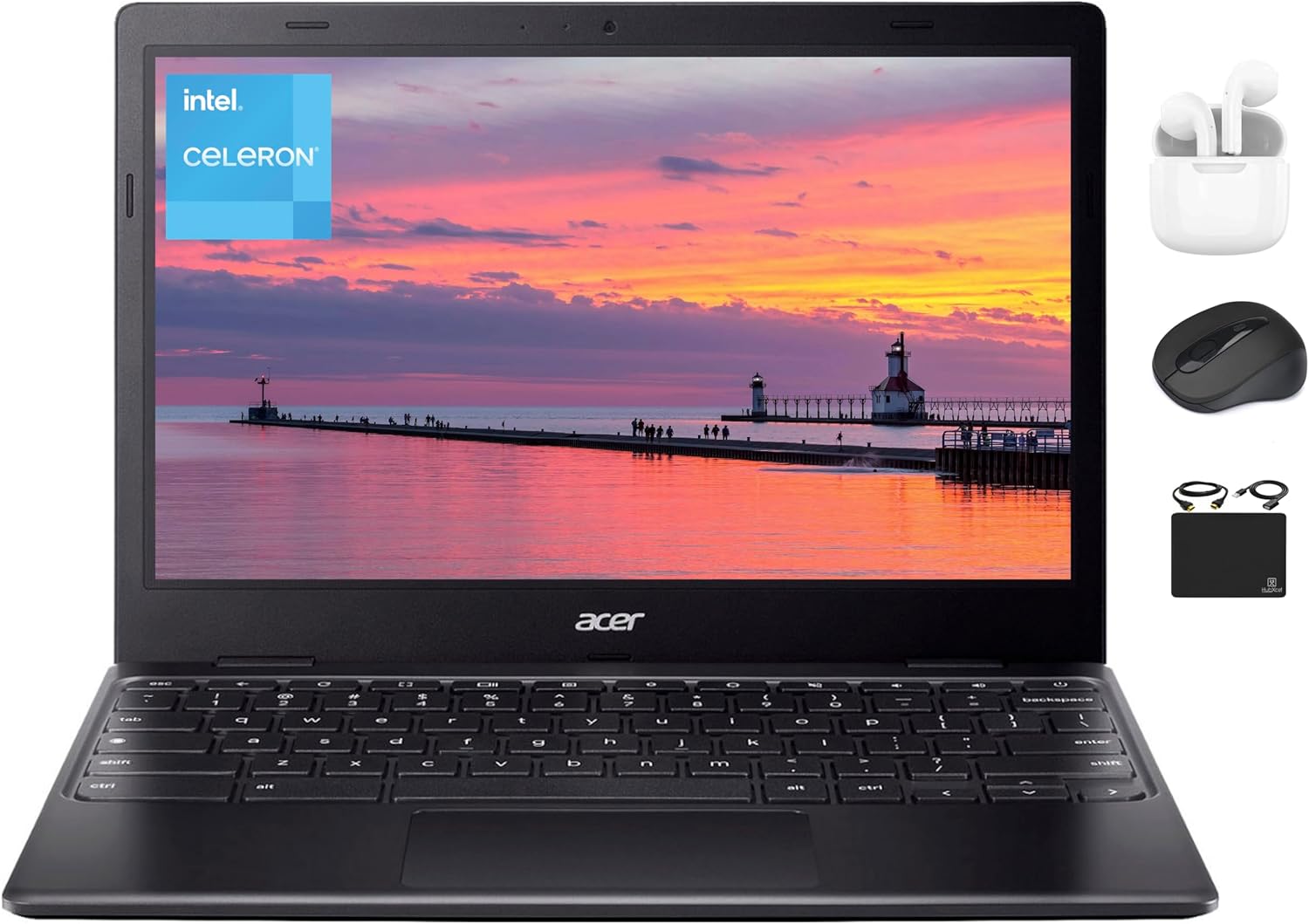 Acer 311 Chromebook Newest Flagship Slim Light Laptop, 11.6″ HD Display, Dual-Core Intel N4500 Processor (Upto 2.80GHz), 4GB RAM, 64GB eMMC, Wi-Fi 5, Webcam 8+ Hrs Battery, Chrome OS +HubxcelAccessory