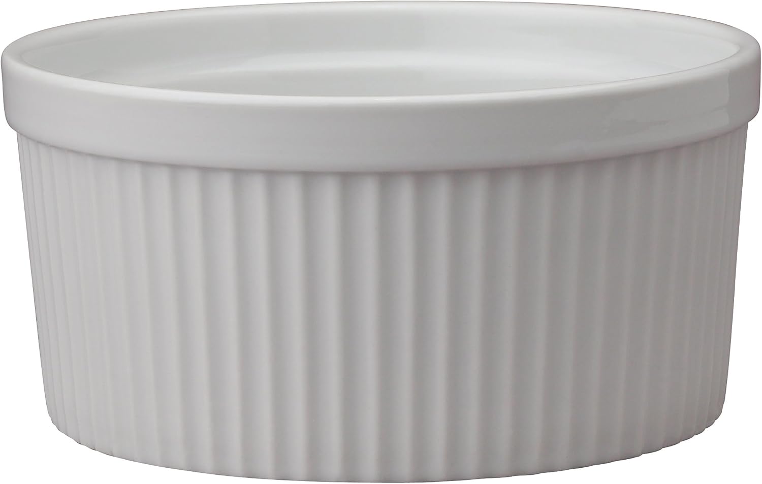 HIC Souffle, Fine White Porcelain, 6-Inch, 32-Ounce, 1-Quart Capacity