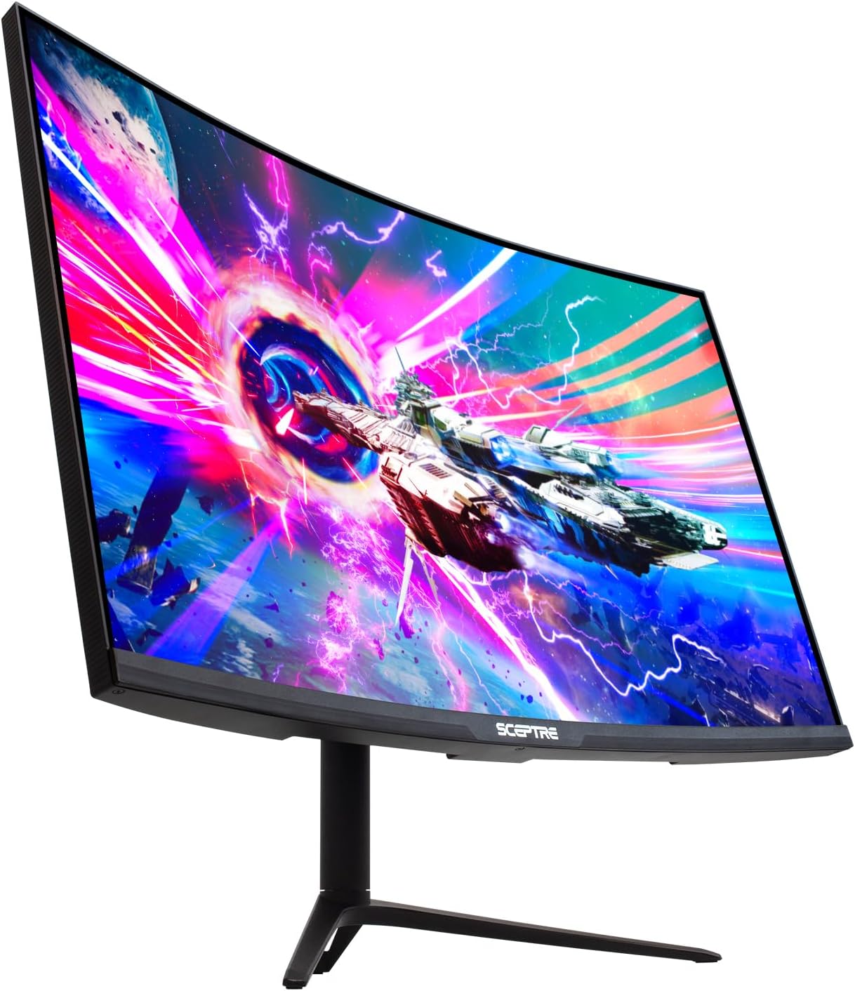 Sceptre Curved 27 inch 2K QHD Gaming Monitor 2560×1440 up to 165Hz 144Hz 1ms DisplayPort HDMI, 1500R AMD FreeSync Premium FPS RTS Build-in Speakers Machine Black (C275B-QWD168)