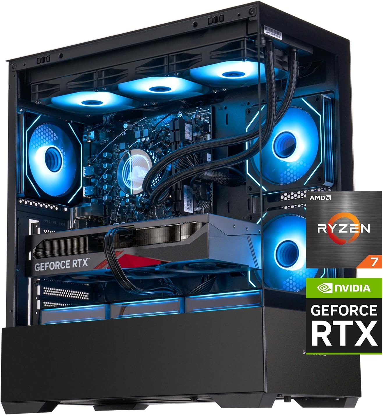 Gaming Desktop, Ryzen 7 9700X, NVIDIA RTX4070Ti Super,32GB DDR5 RAM, 1TB M.2 NVMe,Windows 11 Home,WiFi, Liquid Cooler, ARGB Fans, AI Ready,850W Gold PSU, Prebuilt Gaming Pc