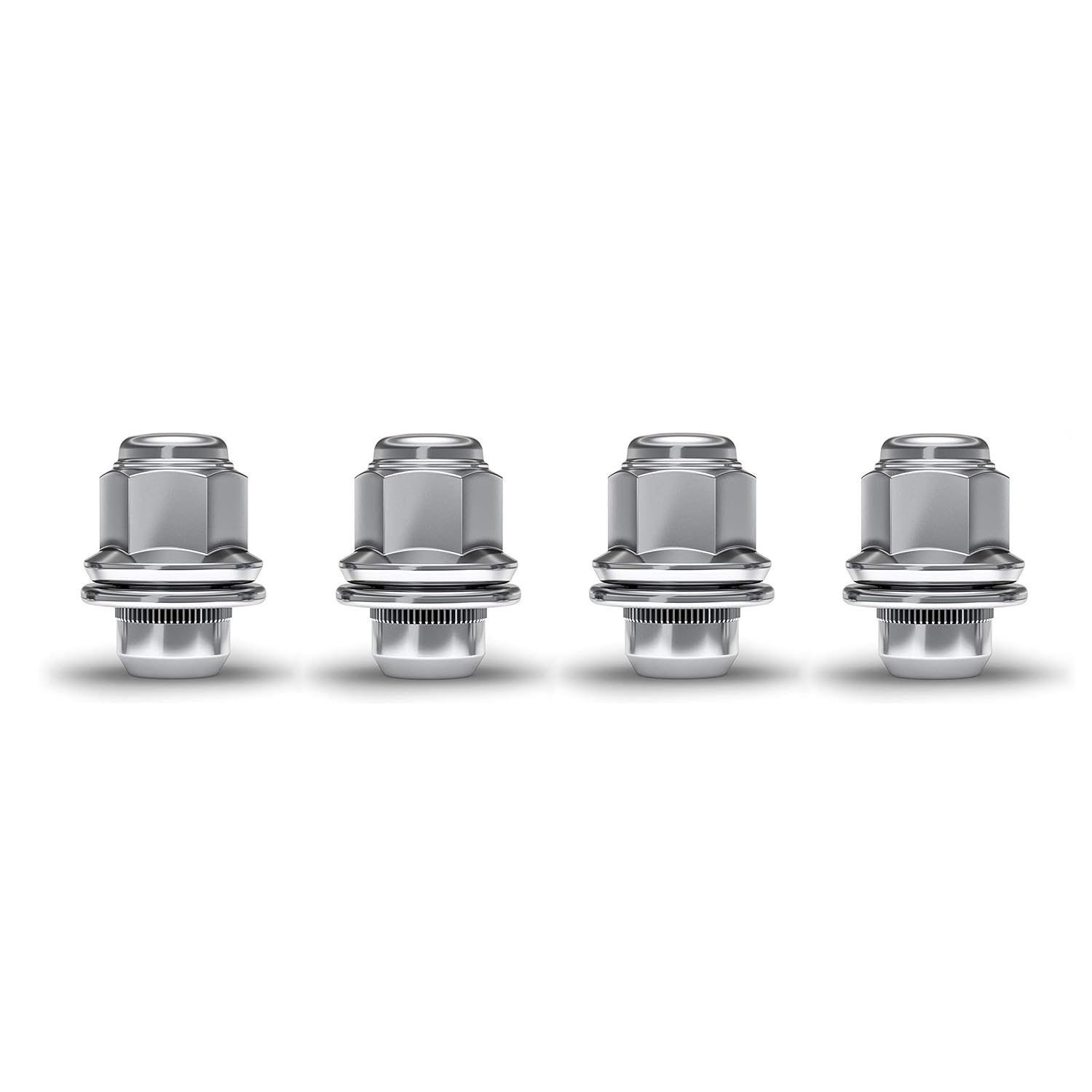 White Knight 5306 Chrome M12x1.25 OEM Factory Style Mag Lug Nut with Washer, (Pack of 4)