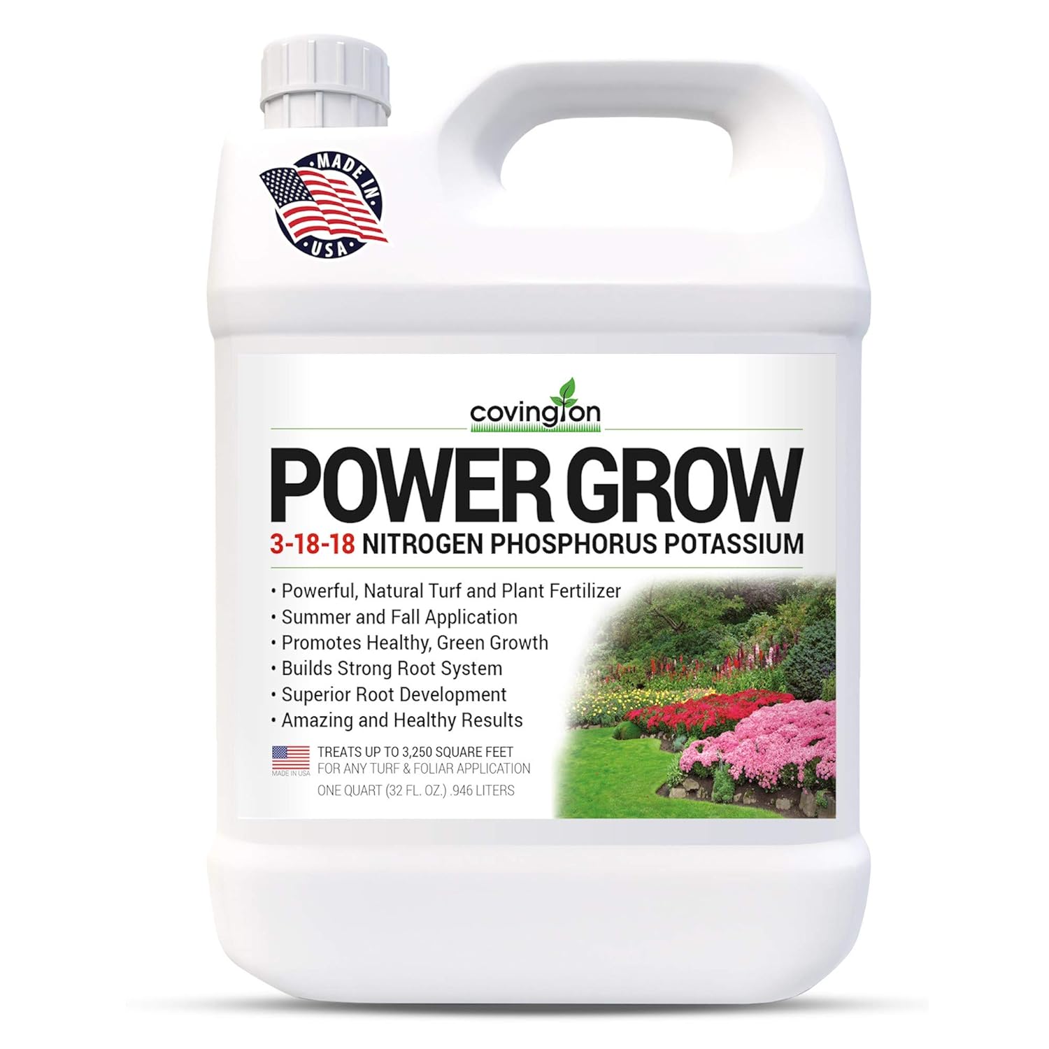 Liquid Lawn Fertilizer, 3-18-18 NPK Grass Fertilizer, Premium Lawn and Plant Nutrient Liquid Fertilizer and Food – Year Round Concentrate for Best Value – All Grass Types – 32 OZ