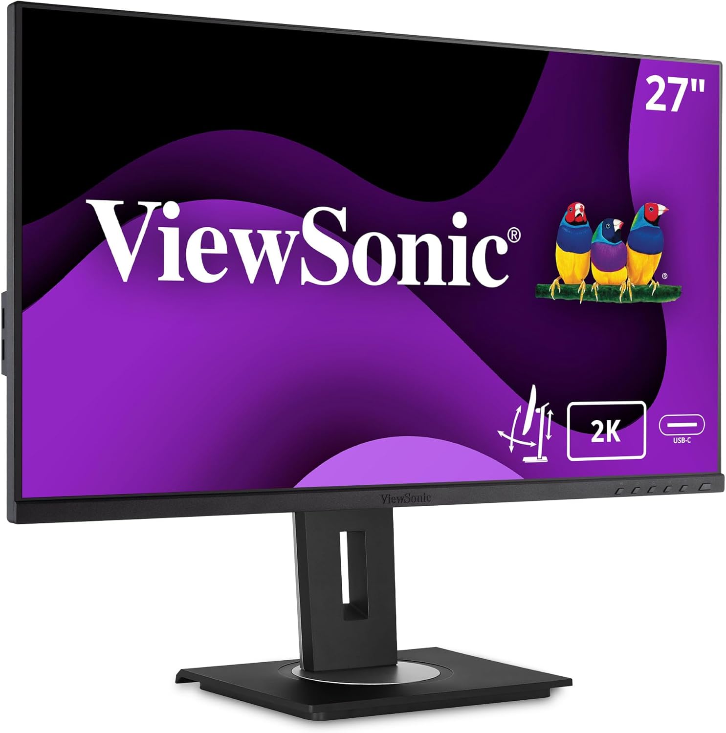 ViewSonic VG2755-2K 24 Inch IPS 1440p Monitor with USB C, HDMI, DisplayPort and 40 Degree Tilt Ergonomics for Home and Office