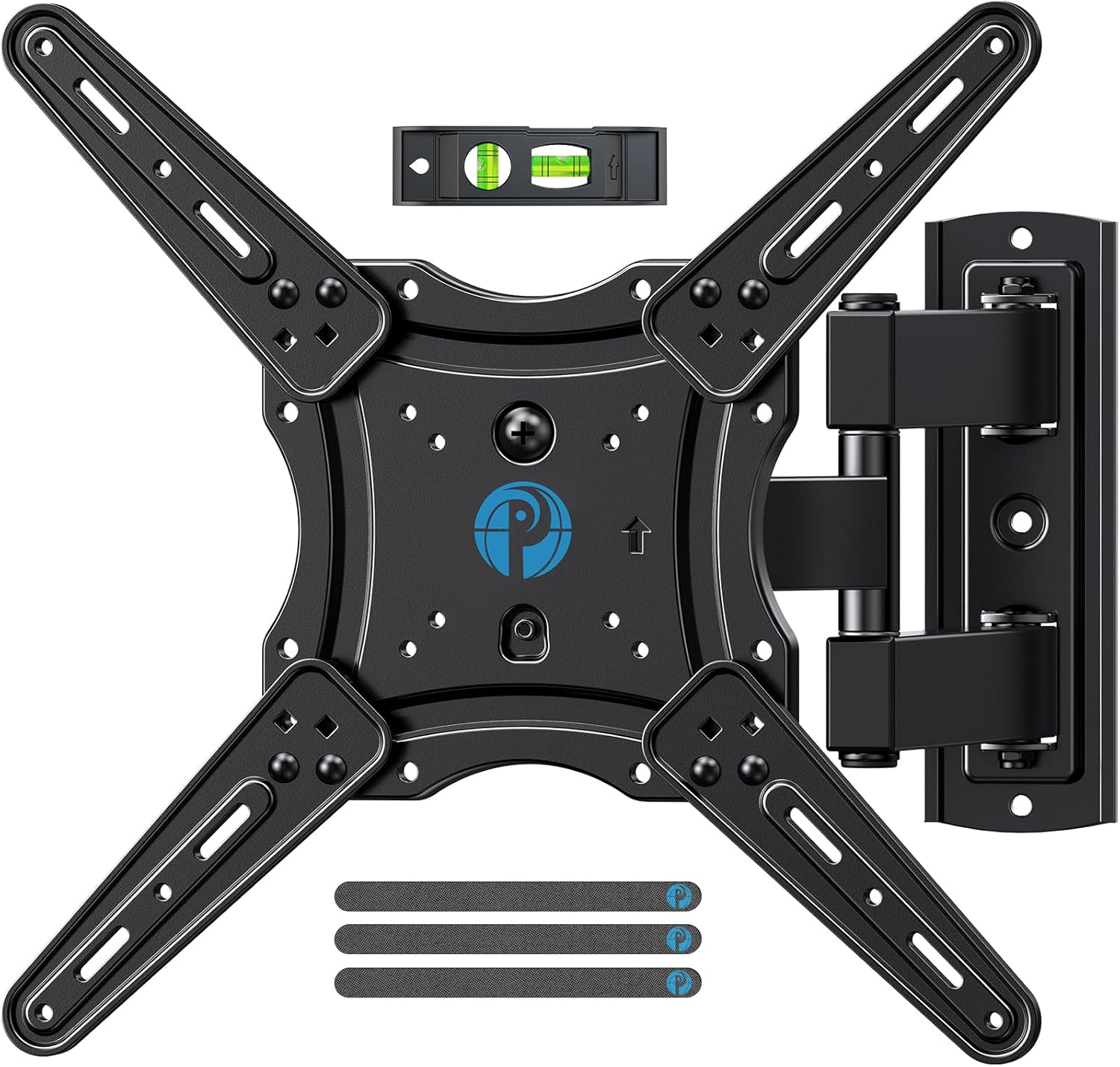 Pipishell Full Motion TV Wall Mount for 26-60 inch Flat or Curved TVs up to 77 lbs, TV Bracket Wall Mount with Articulating Arms, Extension, Tilt, Swivel, Leveling, Max VESA 400x400mm, PIMF7