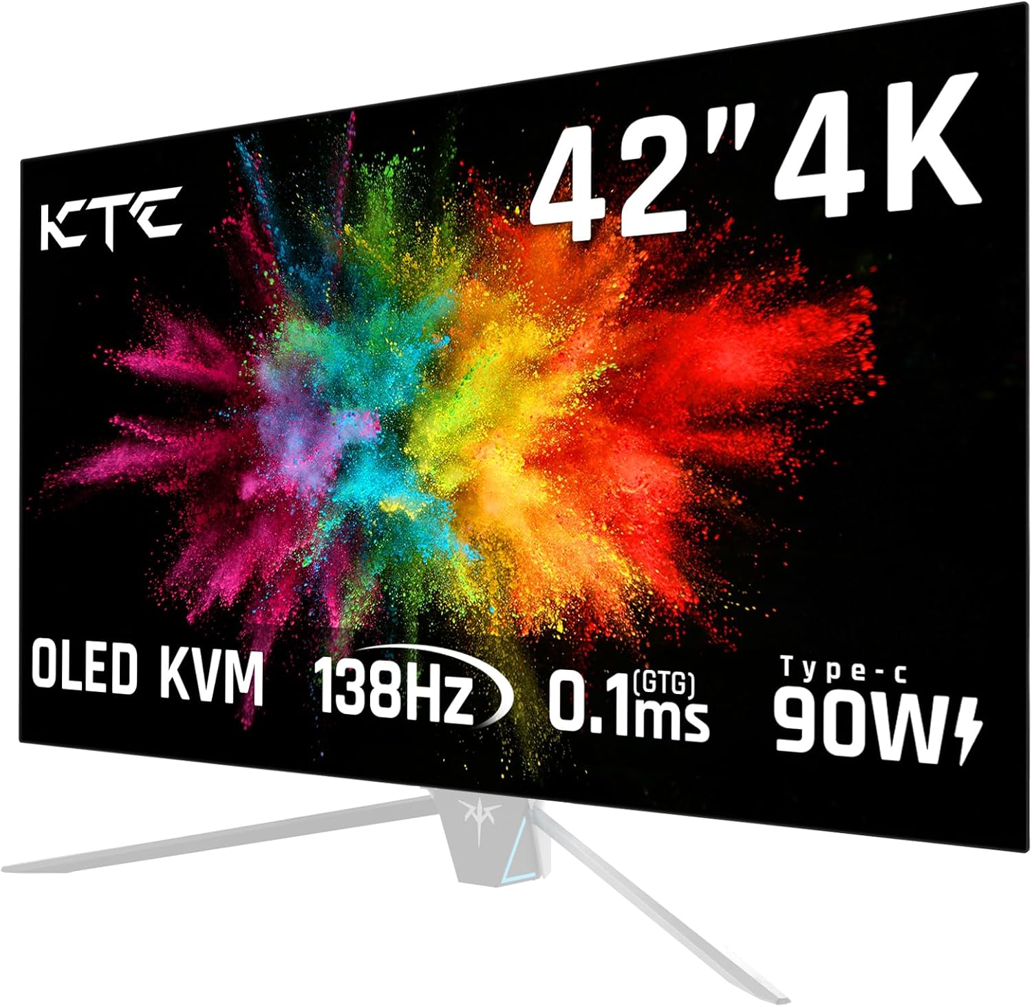 KTC 42″ 4K OLED Gaming Monitor, 138Hz, 0.1ms(GTG), Built-in Speakers, 90W USB Type-C Charging, Anti-Reflection Panel, Remote,4-Side Bezeless,VESA,Ideal for Gamers & Home Entertainment (Without Base)