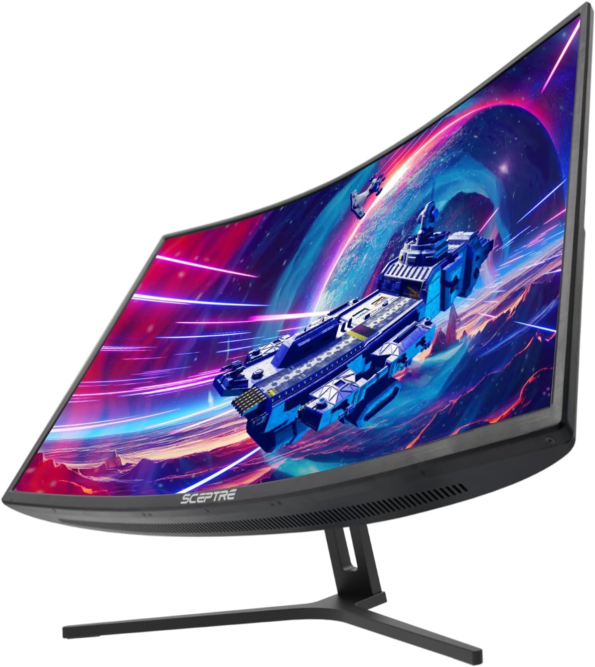 Sceptre 32-inch Curved Gaming Monitor Overdrive up to 240Hz DisplayPort 165Hz 144Hz HDMI AMD FreeSync Build-in Speakers, Machine Black (C325B-185RD)