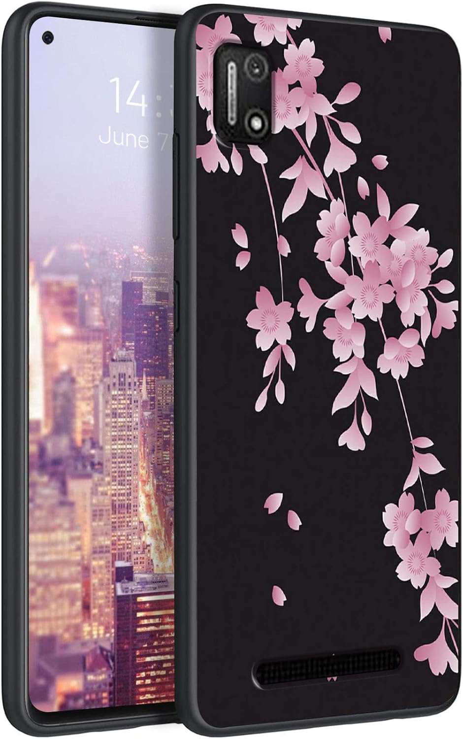 for Cloud Mobile Stratus C7 Phone Case, Soft TPU Ultra-Thin Cloud Mobile Stratus C7 Case for Women, Flexible Anti Scratch Protective Shockproof Cover, Cherry Blossoms