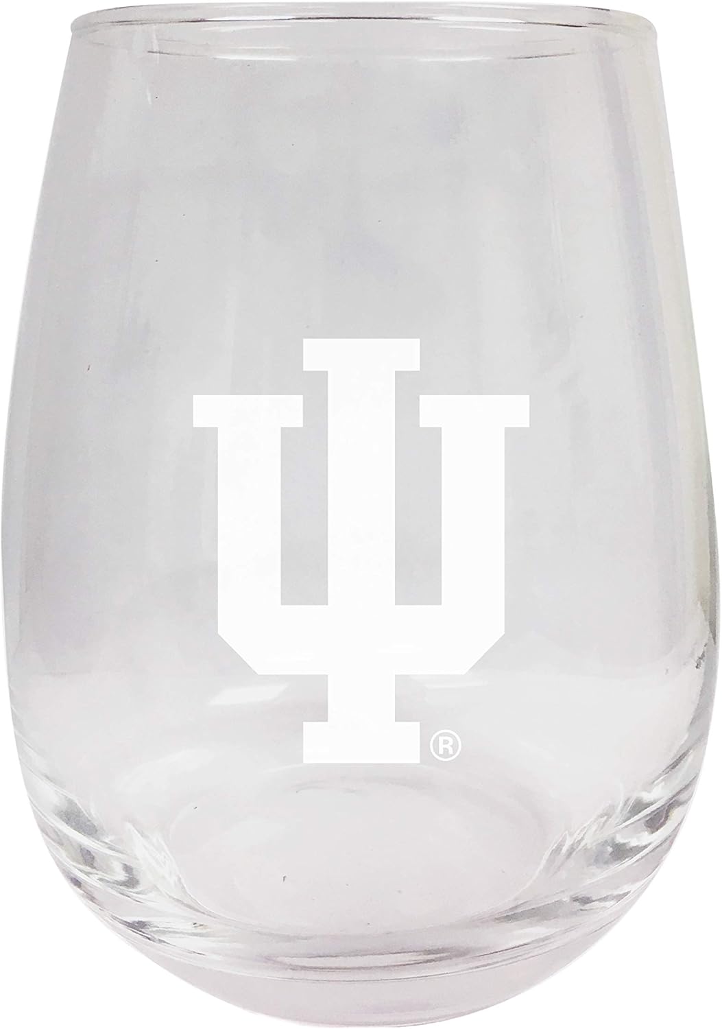 Indiana Hoosiers Etched Stemless Wine Glass 15 oz 2-Pack Officially Licensed Collegiate Product