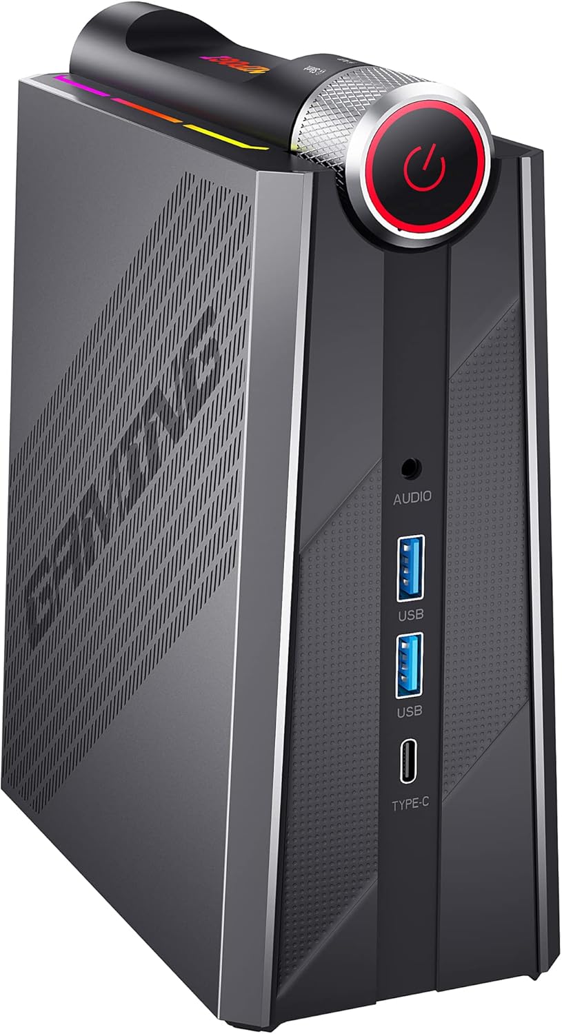 KAMRUI Gaming Mini PC AMD Ryzen 7 7735HS(up to 4.75GHz), 32GB DDR5 1TB M.2 SSD Mini Desktop Computer, AM08PRO Desktop PC W-11 Tower PC 4K Triple Display WiFi 6 HDMI Type-C