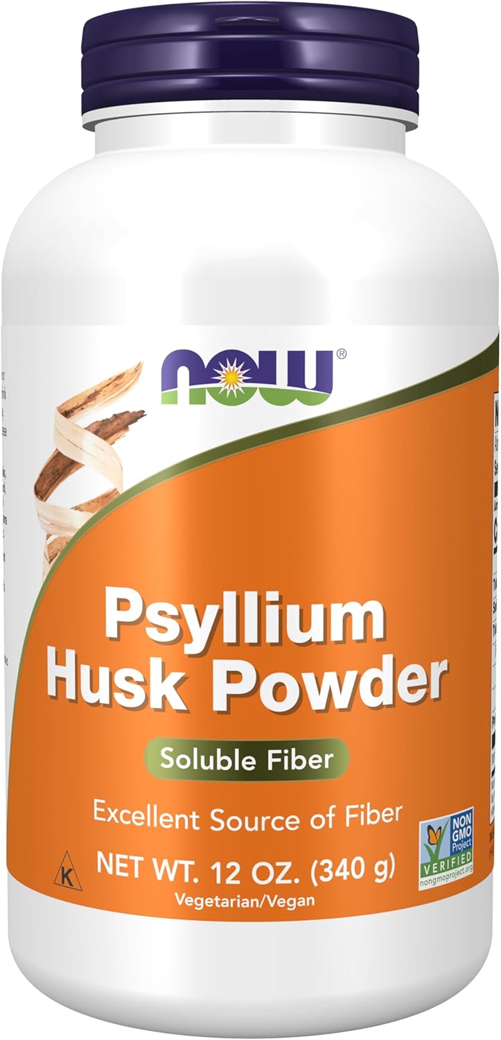 NOW Foods Supplements, Psyllium Husk Powder, Non-GMO Project Verified, Soluble Fiber, 12-Ounce