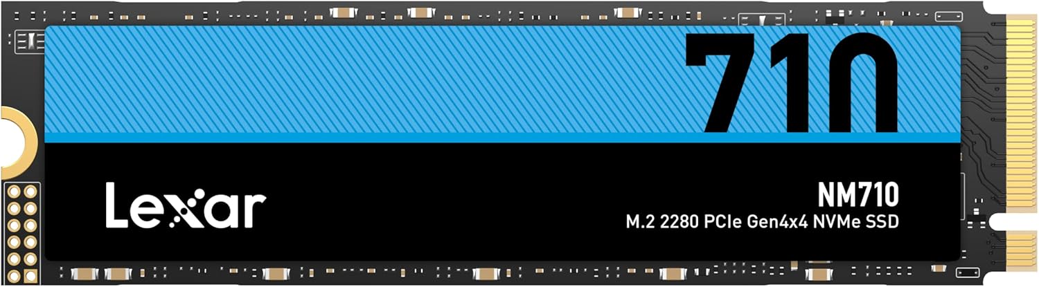 Lexar NM710 SSD 500GB PCIe Gen4 NVMe M.2 2280 Internal Solid State Drive, Up to 5000MB/s (LNM710X500G-RNNNU)