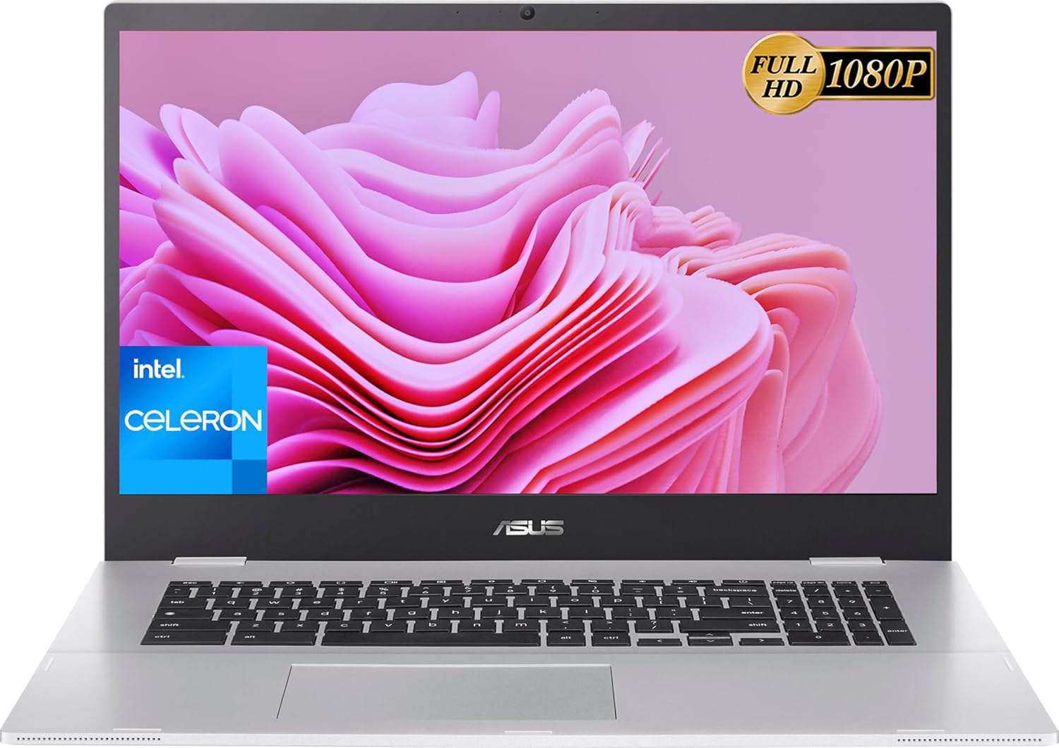 Asus 2023 Newest Chromebook, 17.3 inch FHD Display, Intel Celeron-N4500 Processor, 4GB RAM, 320GB Storage (64GB EMMC+256GB SD Card), Intel UHD Graphics 630, Wi-Fi 6, Long Battery Life, Chrome OS