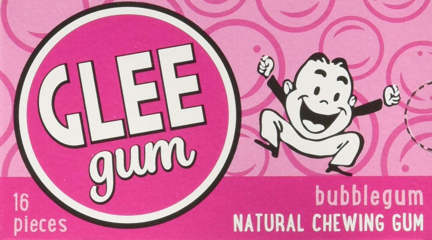 Glee Gum All Natural Bubblegum, Non GMO Project Verified, Eco Friendly, 16 Piece Box, Pack of 12